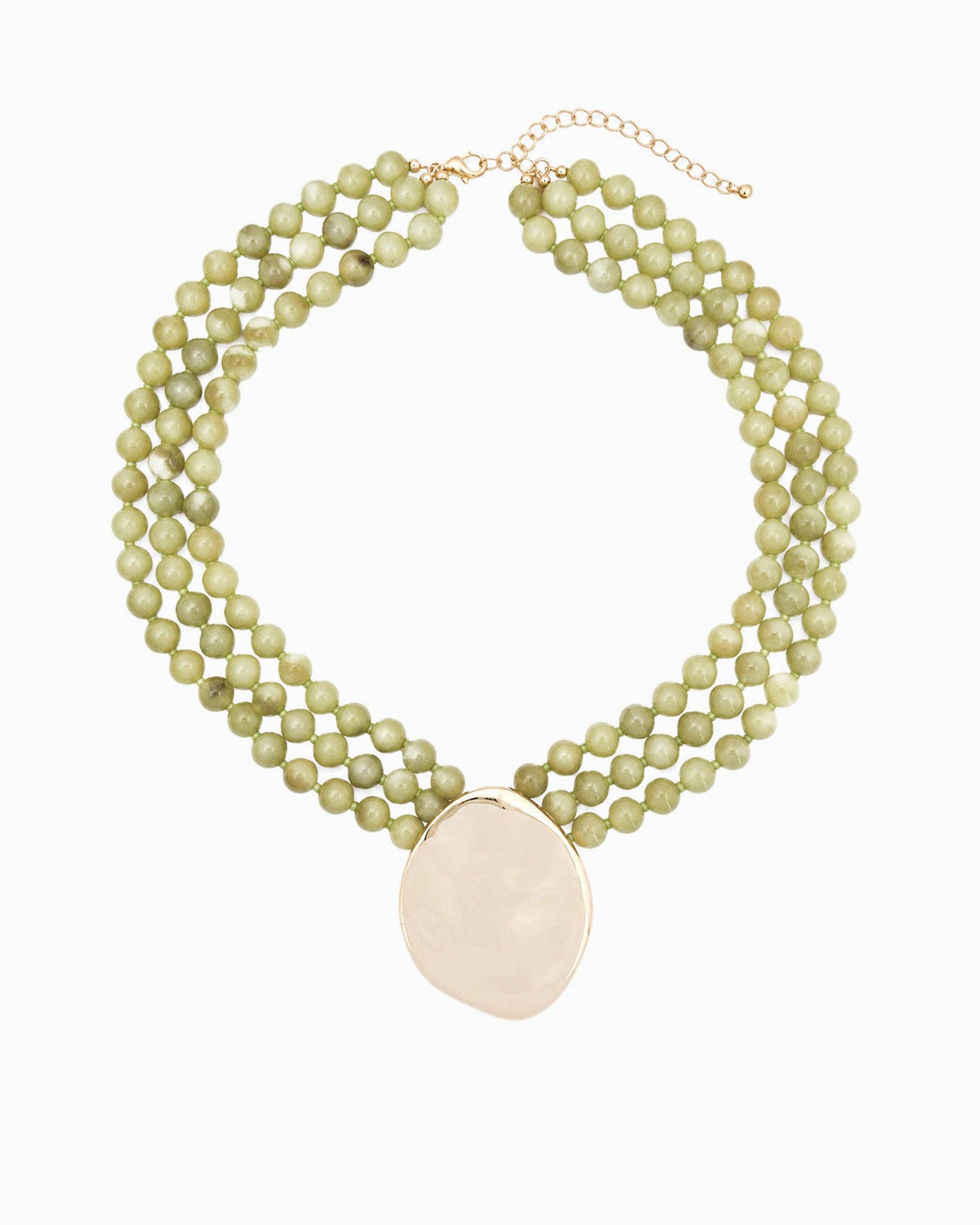 Organic Marbled Bead Layered Statement Necklace