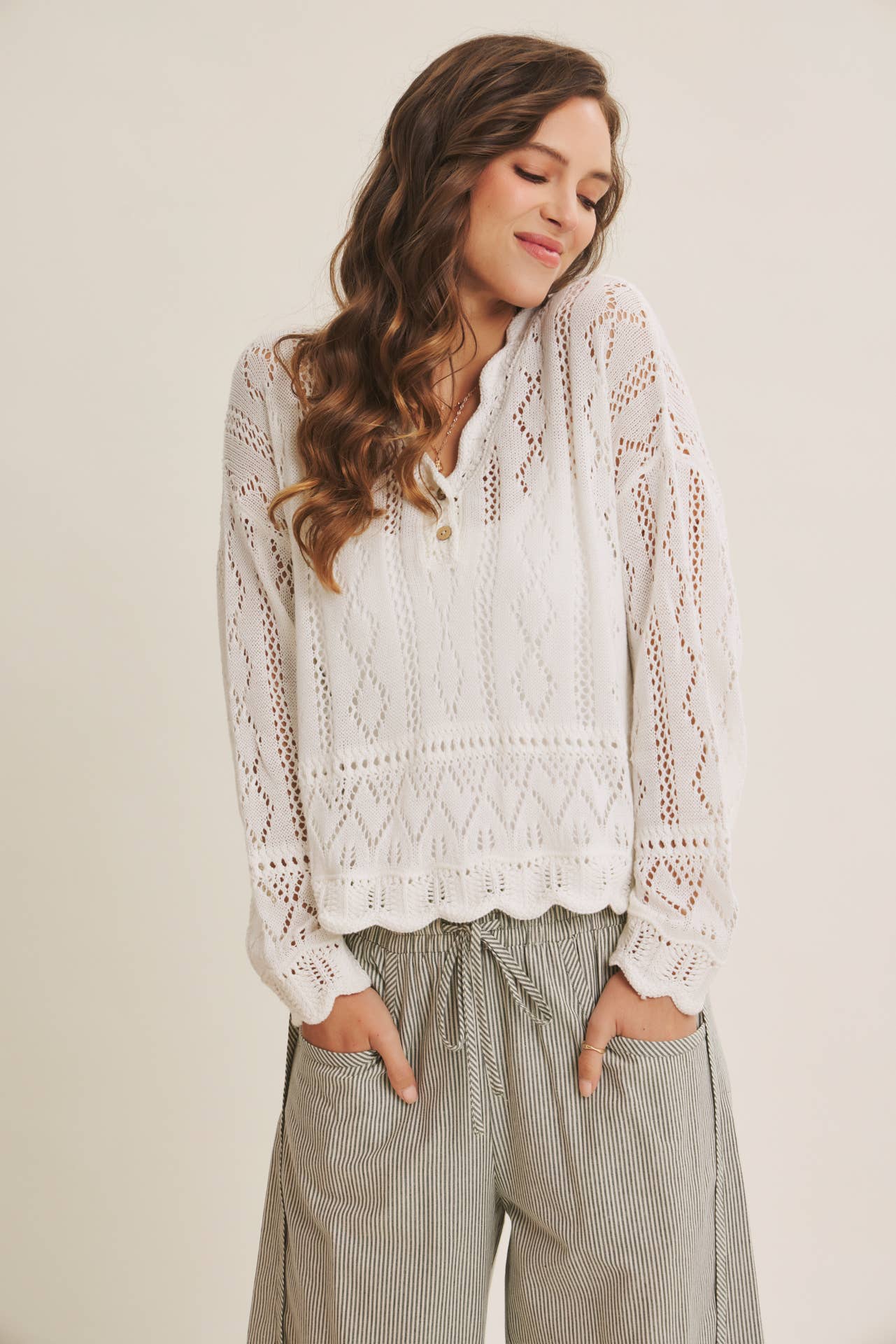 Barrel stripe pant