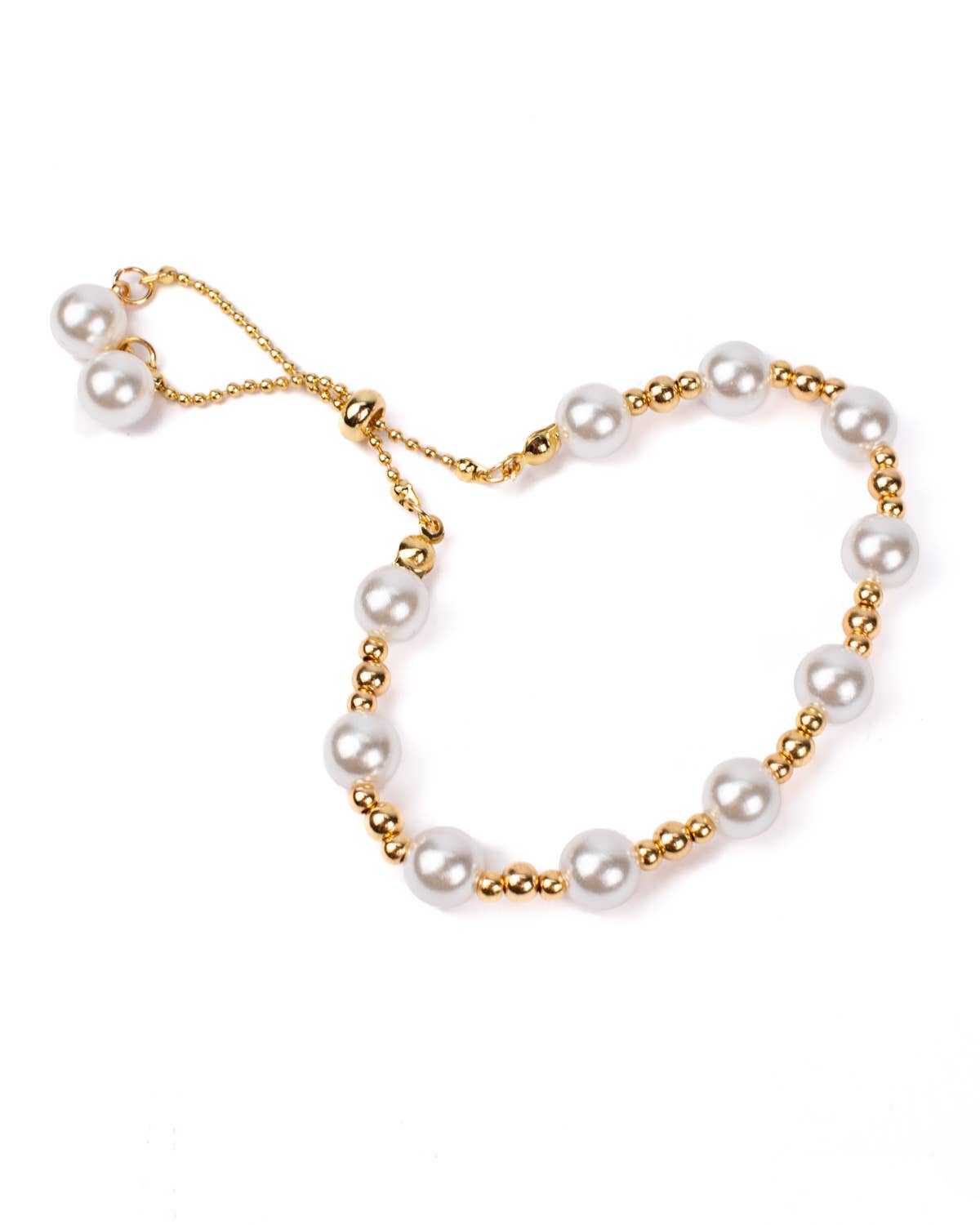 Pearl Slide Bracelet Gold/Pearl 9.5"