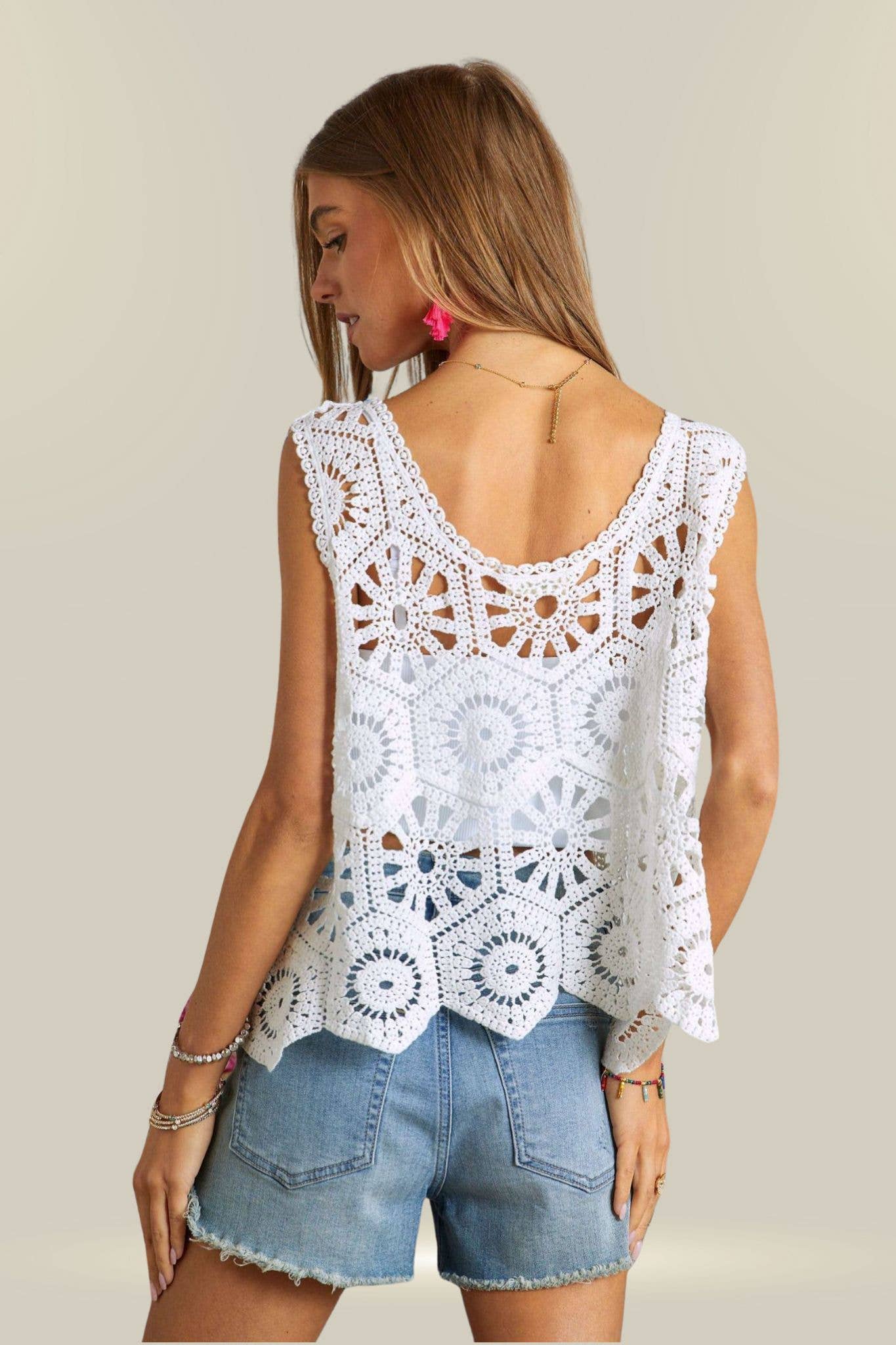 Crochet knit tank