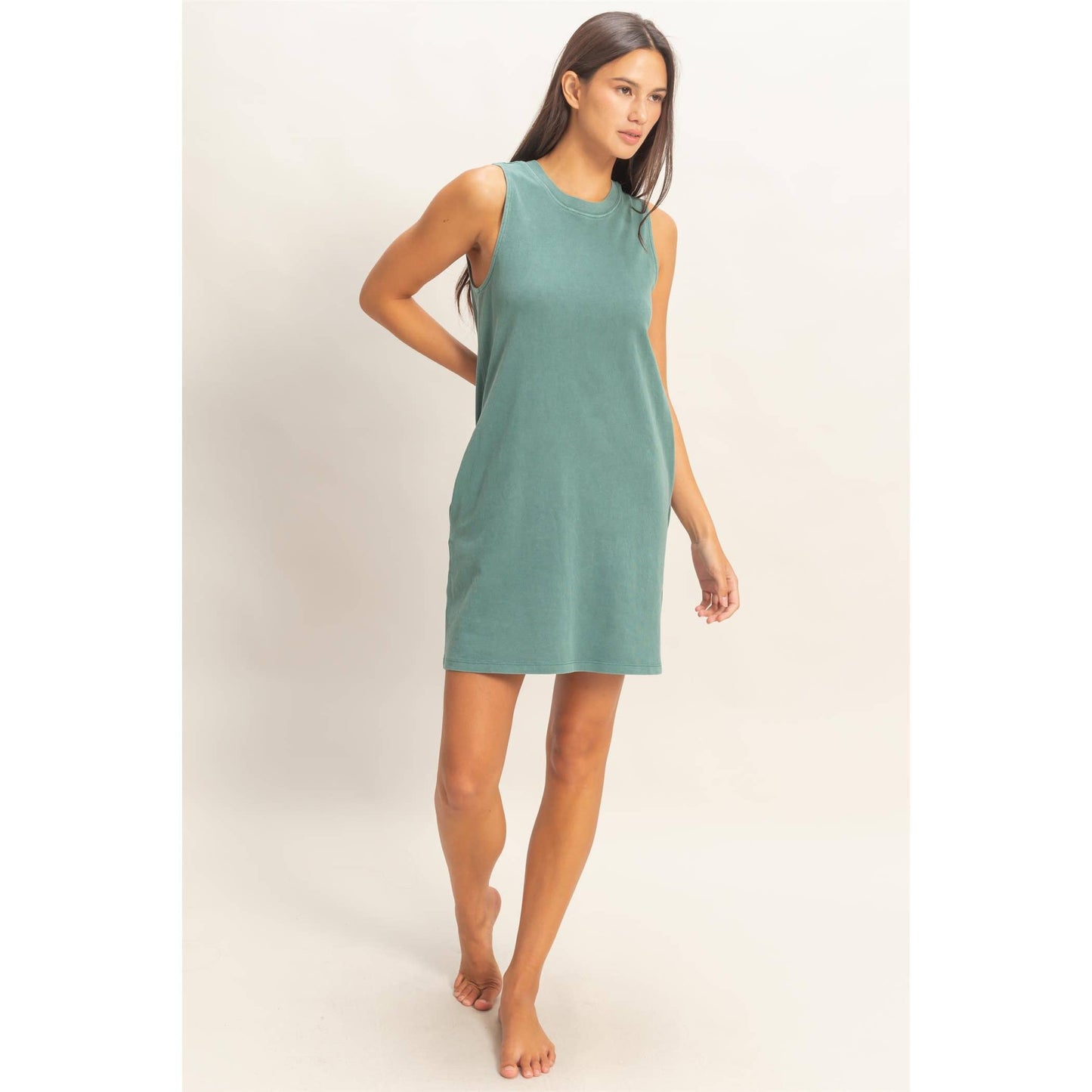 Pigment Dyed Sleeveless Mini Dres