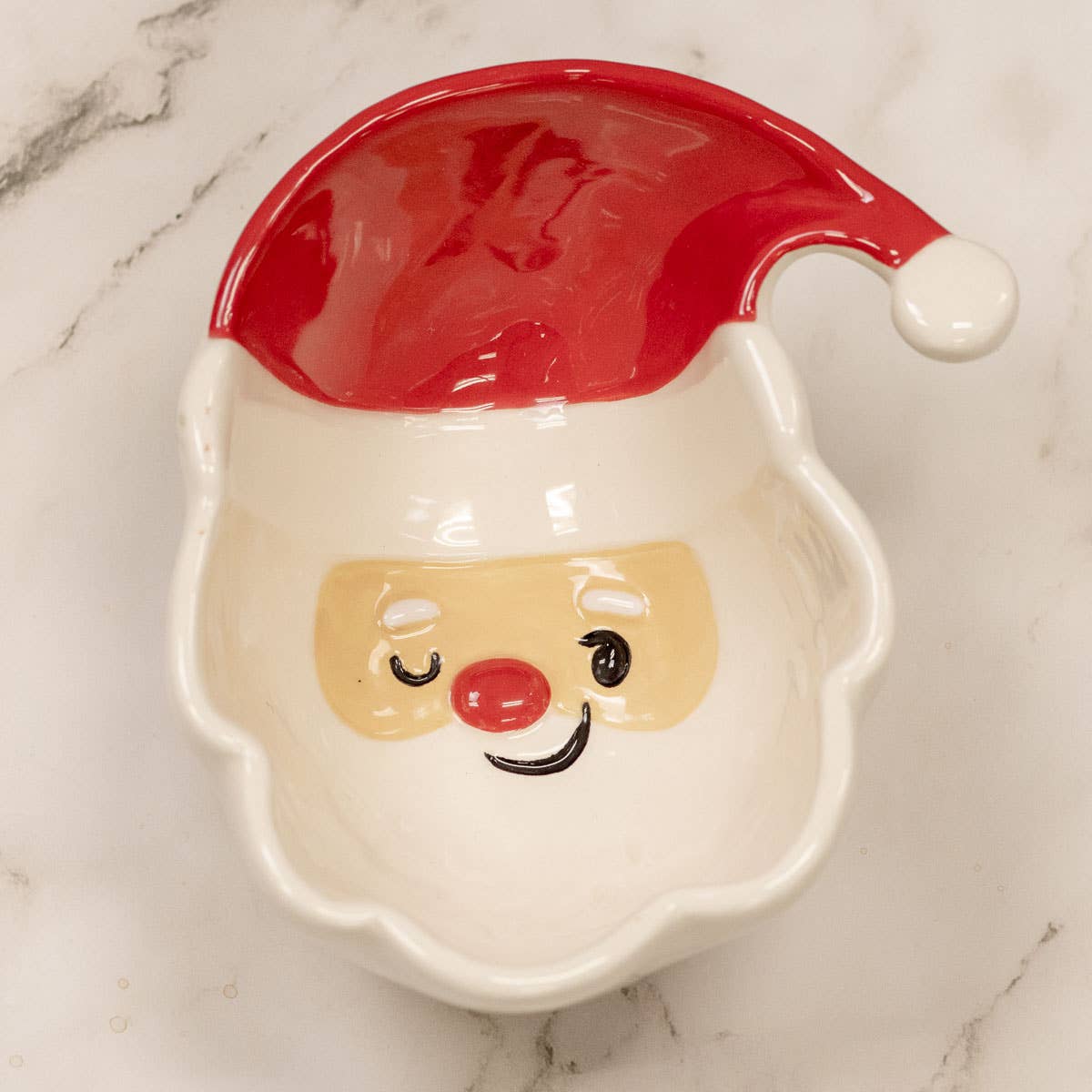 Jolly Santa Tidbit Bowl White/Red 5.75x5.45