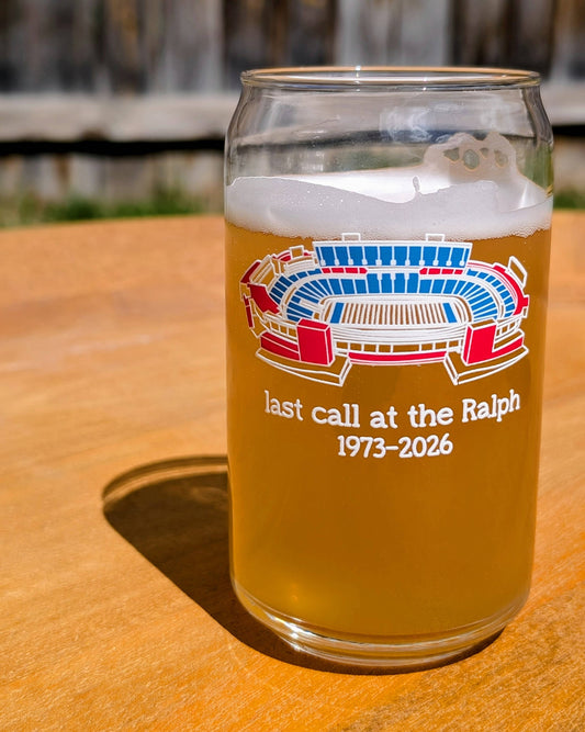 16 oz Last Call at the Ralph Stadium Beer Glass