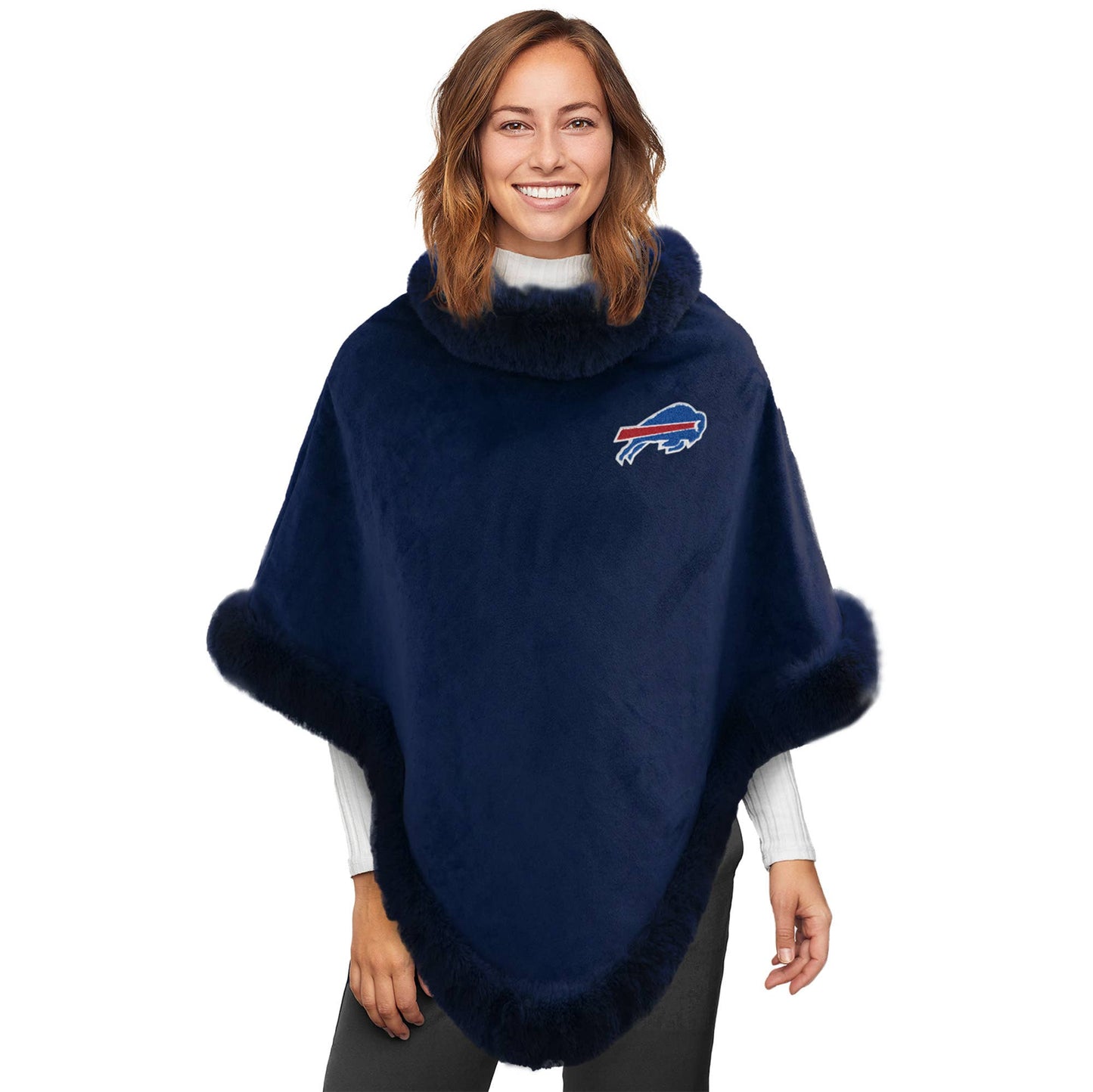 NFL Buffalo Bills Fur Trim Poncho