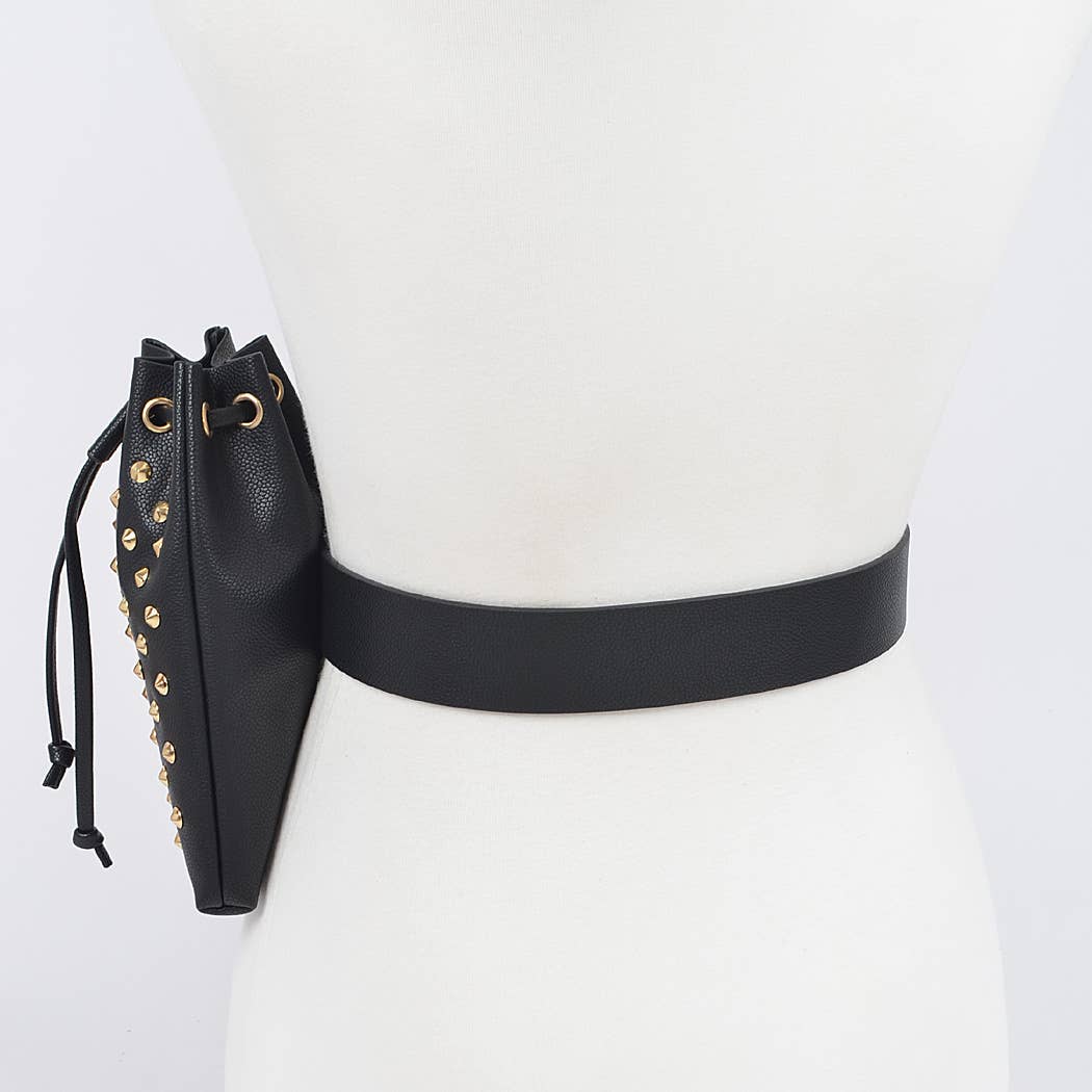 Faux Snake Belt W/studded Bag