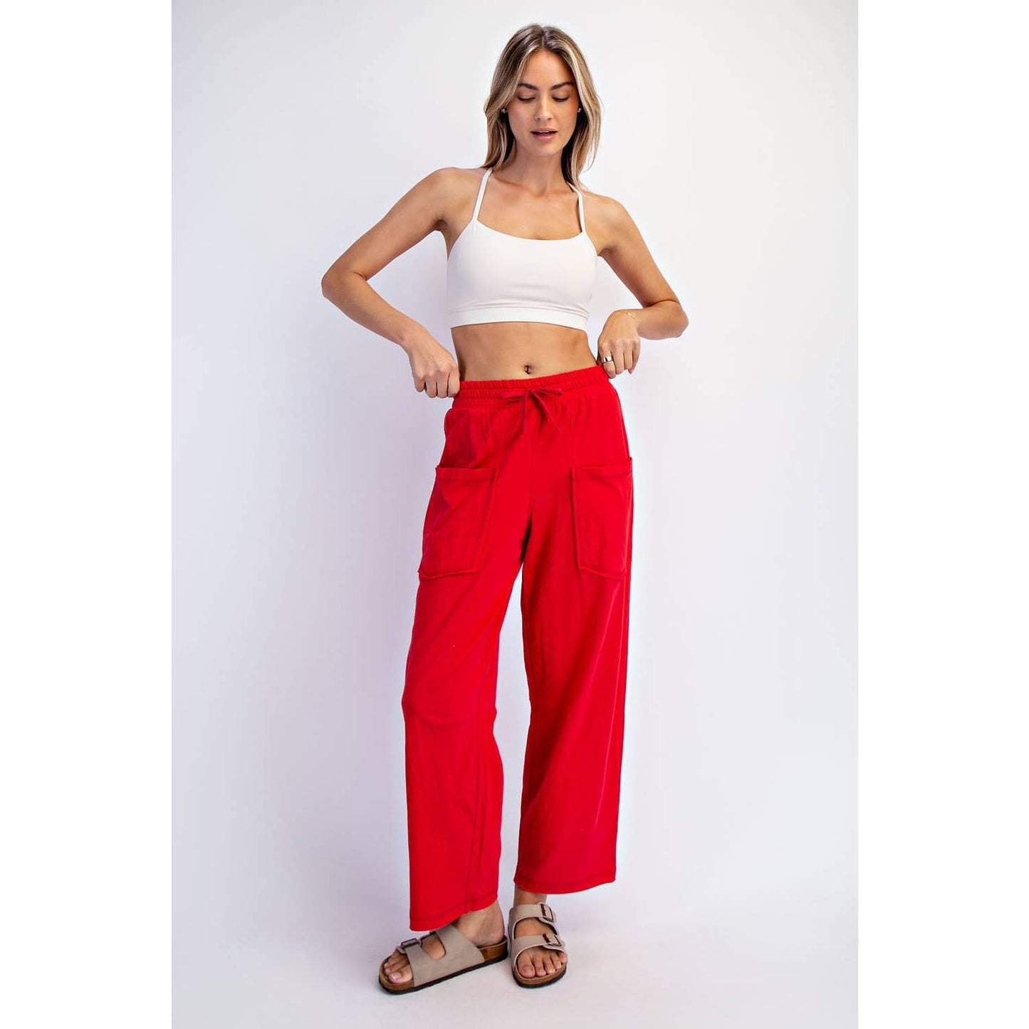 COTTON SLUB BARREL PANT