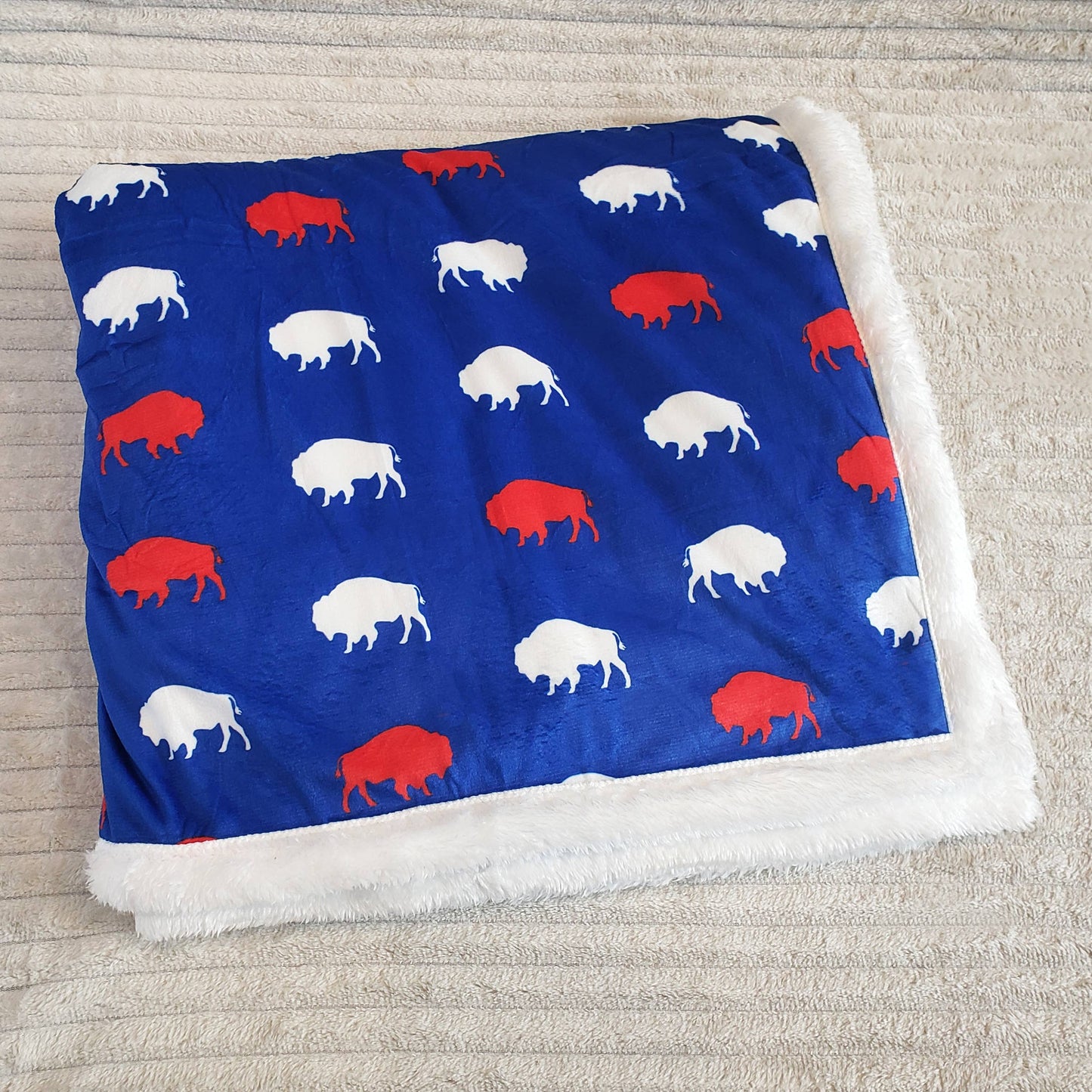 Red and Blue Buffalo Blanket