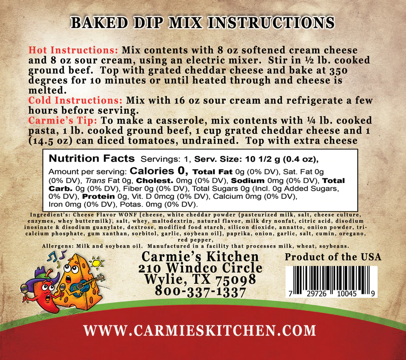Baked Chili Cheese Dip Dip Mix