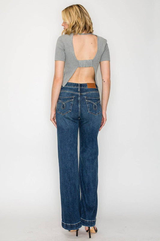 Tummy Control High Rise Relaxed Holly Flare Jeans