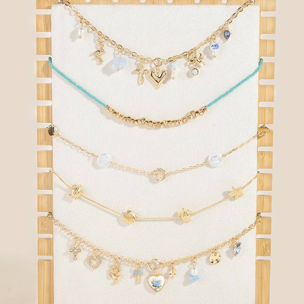 Multi Tier Bamboo Necklace Display Stand