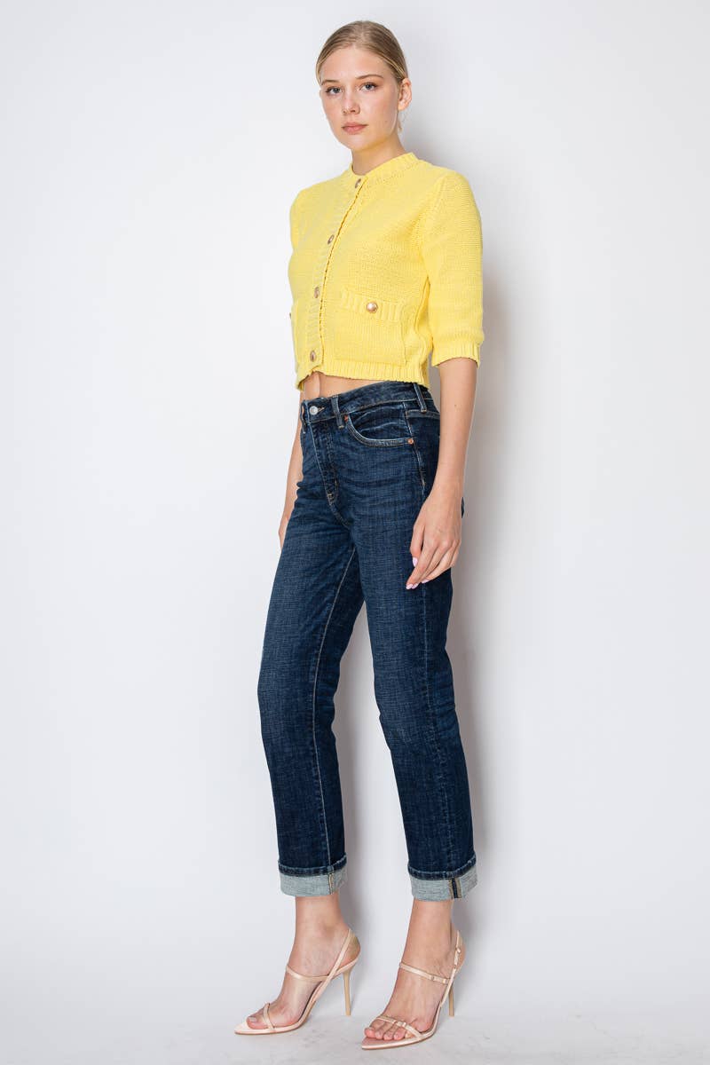 Straight cuff denim
