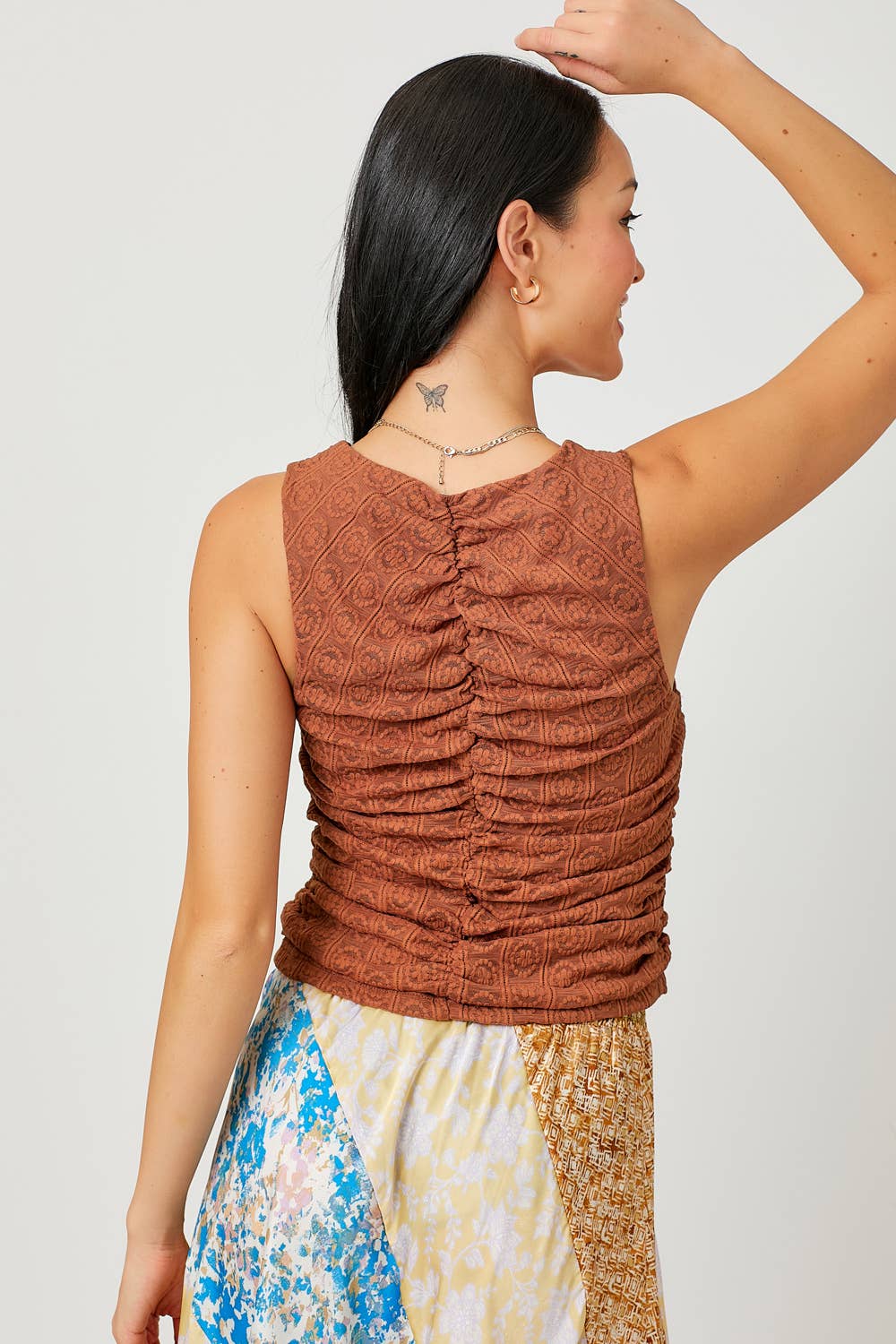 Floral Ruched Tank Top