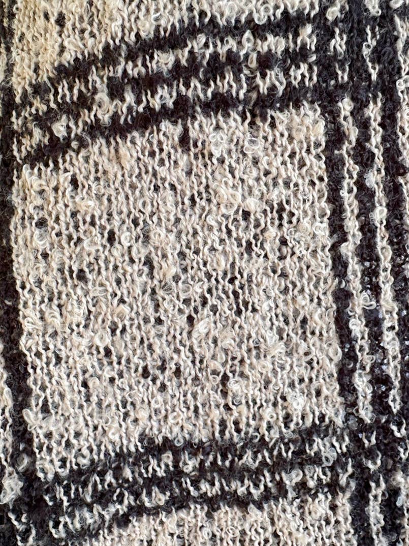 Oatmeal Plaid Knit Ruana Cardigan
