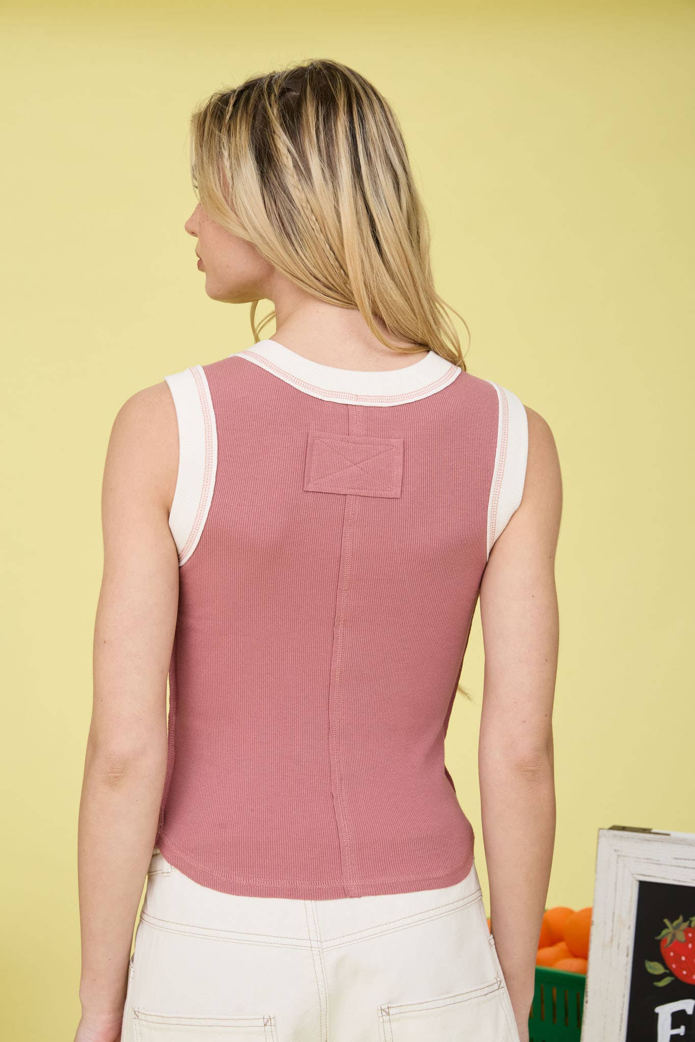Contrast tank top