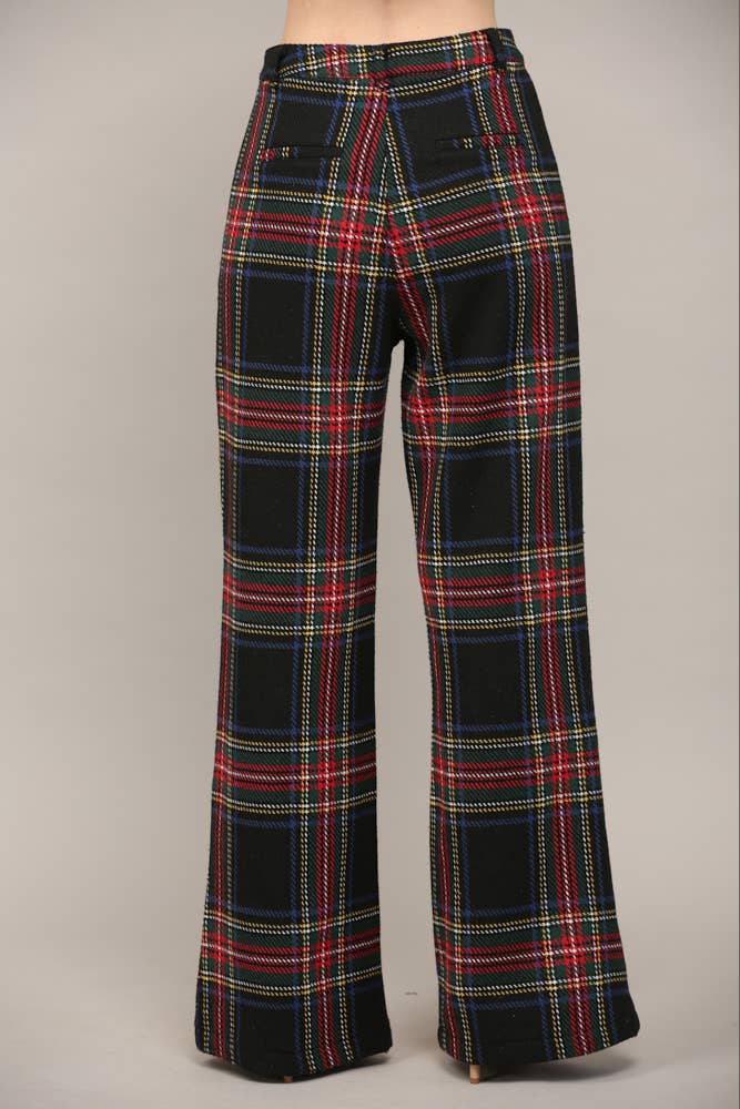 Tartan plaid wid leg plants