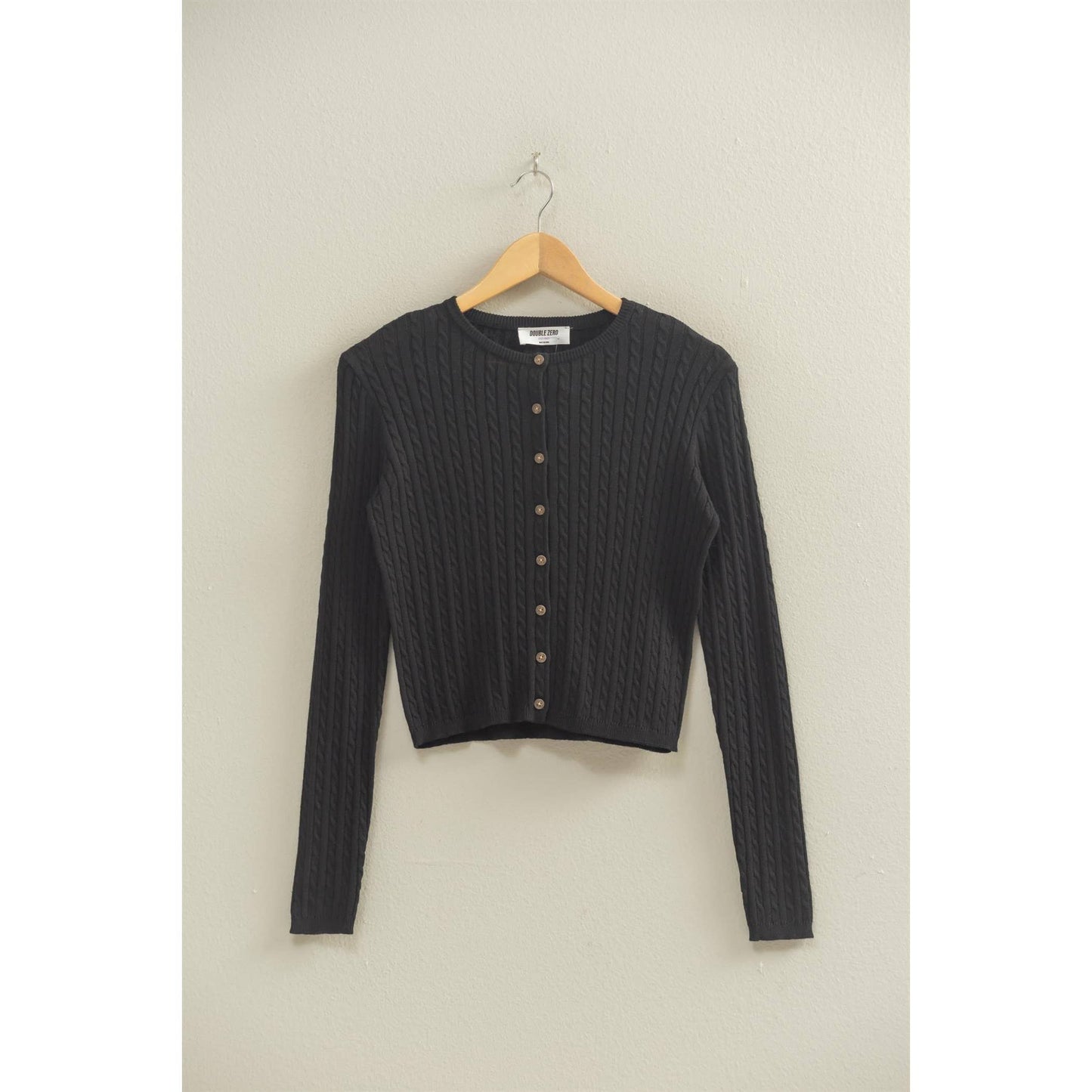 Cable Long Sleeve Buttoned Cardigan