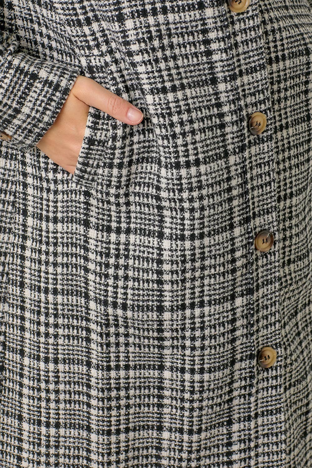 Hoodie Plaid Long Jacket