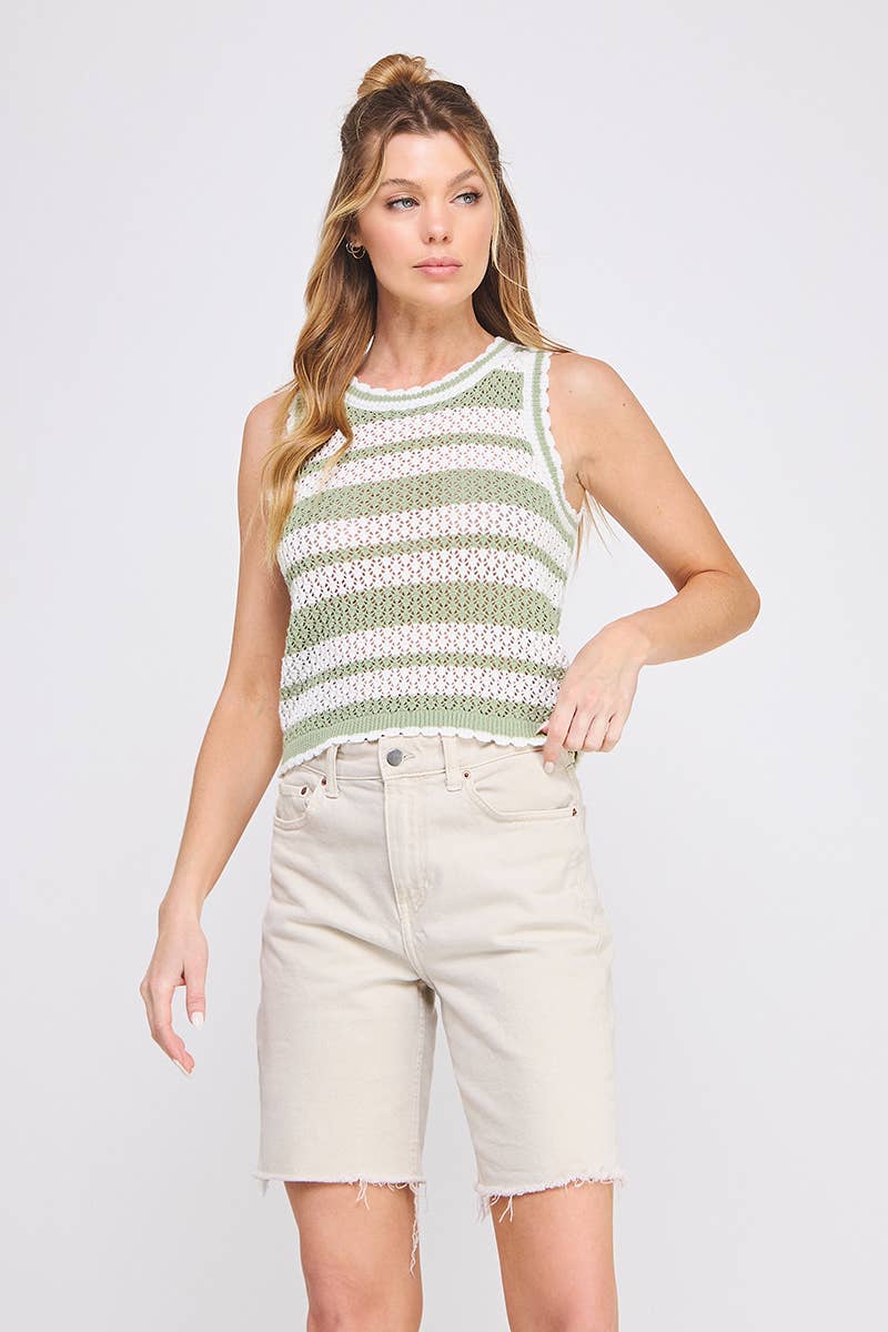 Scallop Knit tank