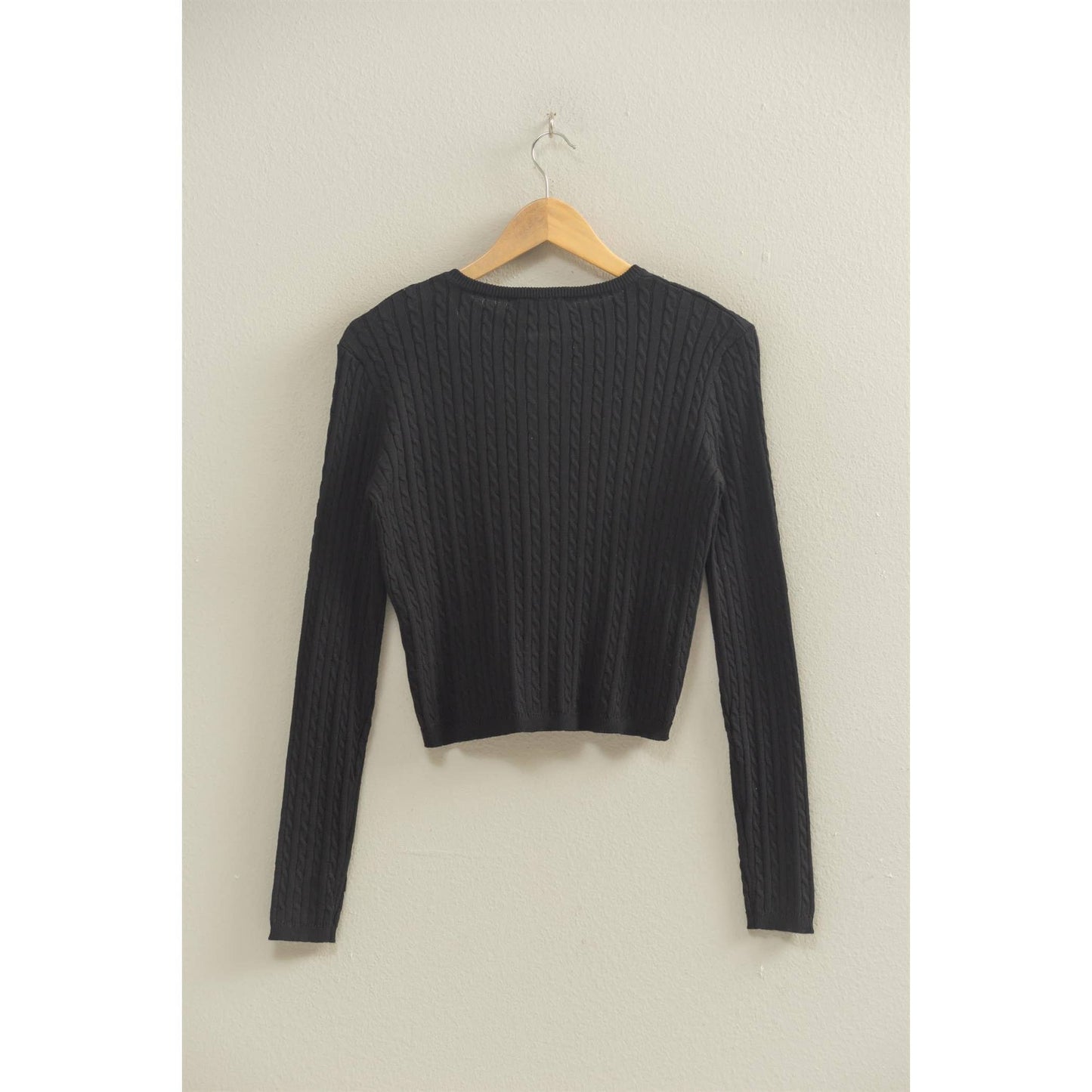 Cable Long Sleeve Buttoned Cardigan