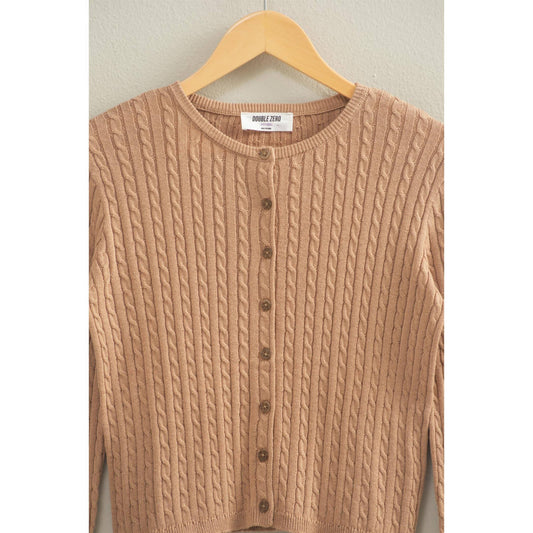 Cable Long Sleeve Buttoned Cardigan