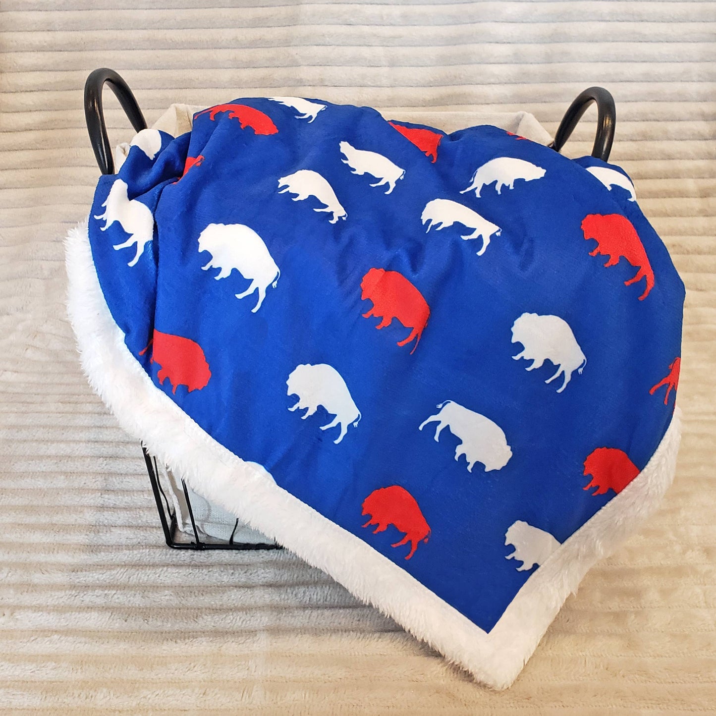 Red and Blue Buffalo Blanket