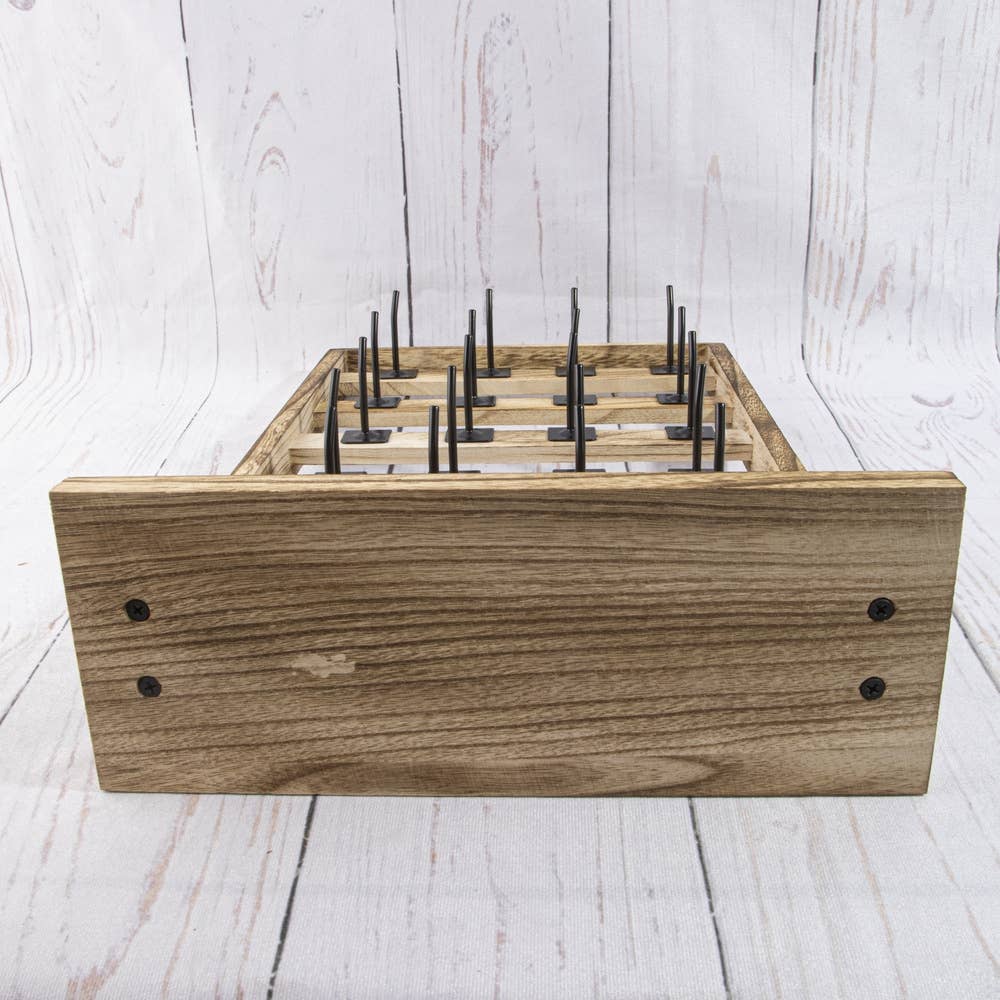 Wood Jewelry Card Display Stand With Twenty Hooks