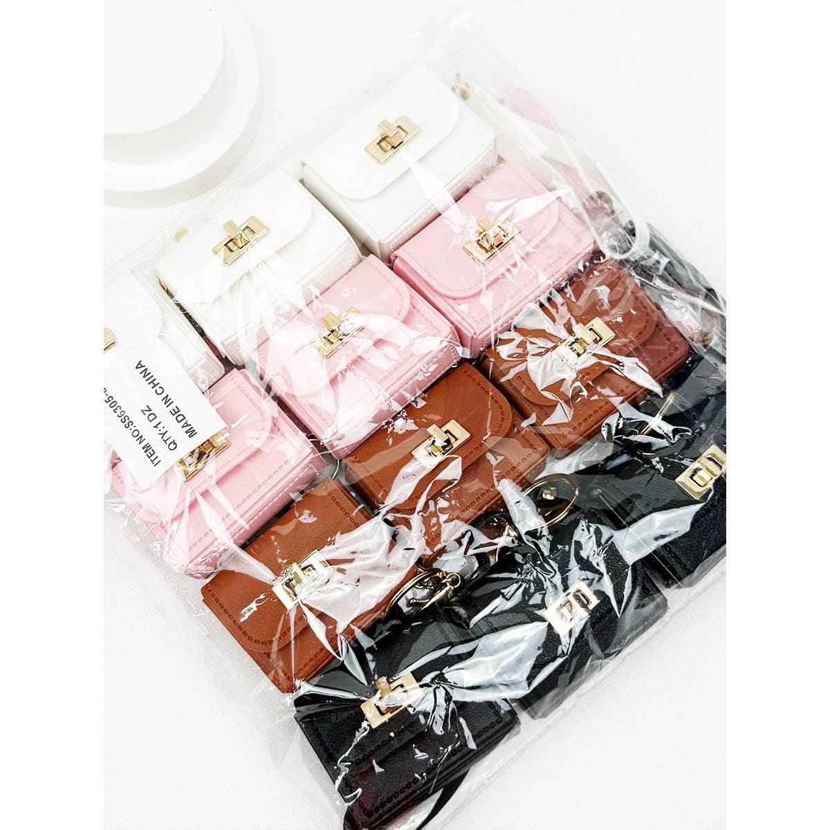PU Leather Mini Coin Bag Key Chain