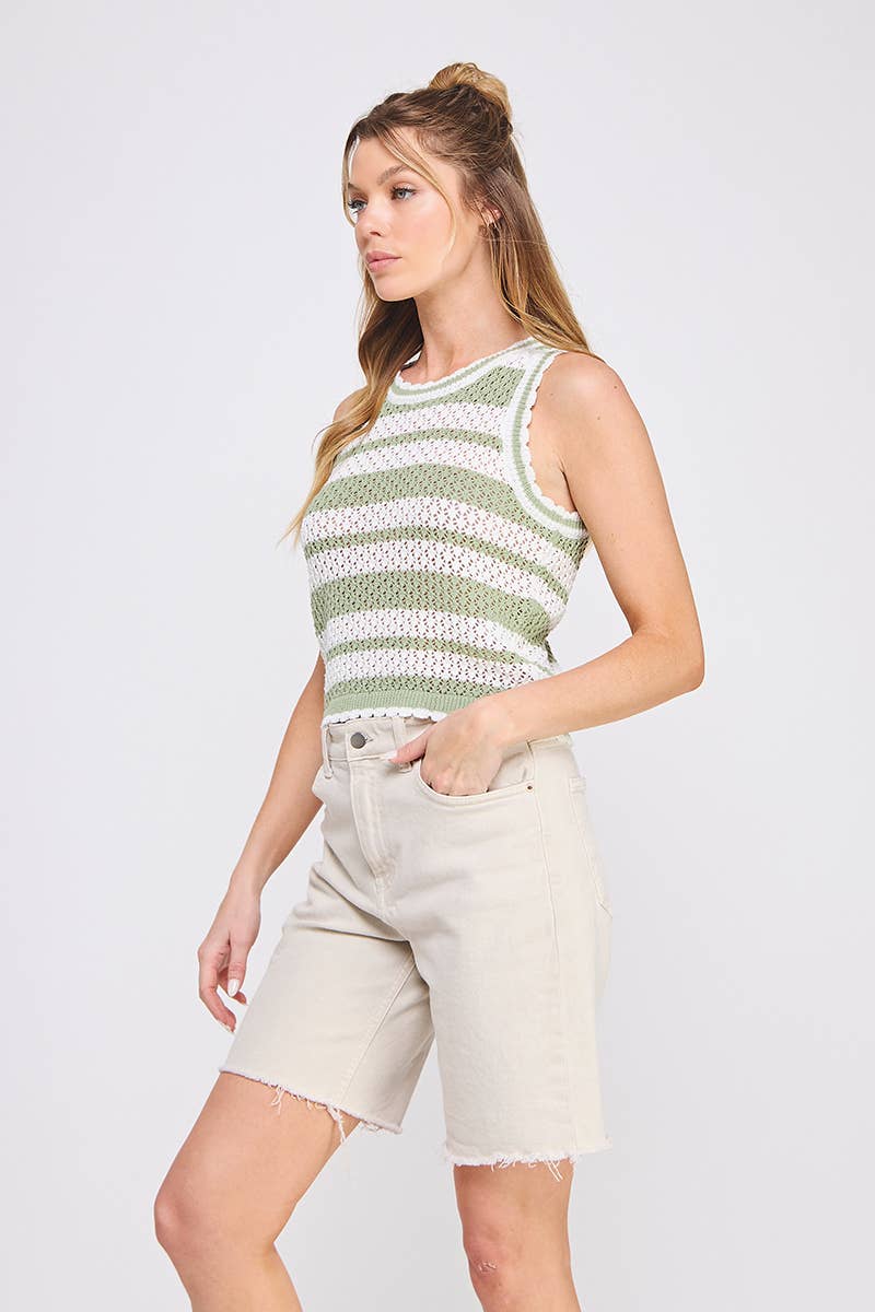 Scallop Knit tank