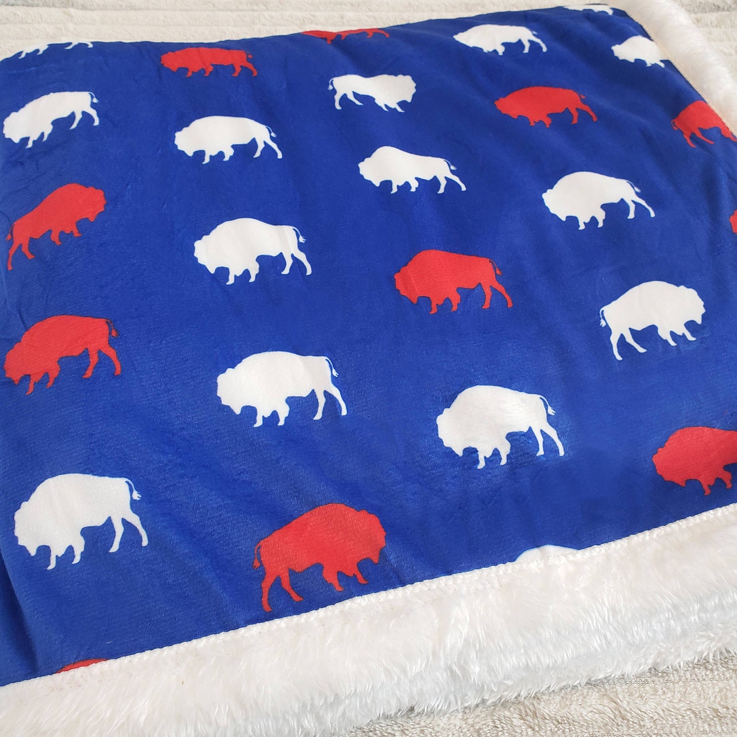 Red and Blue Buffalo Blanket