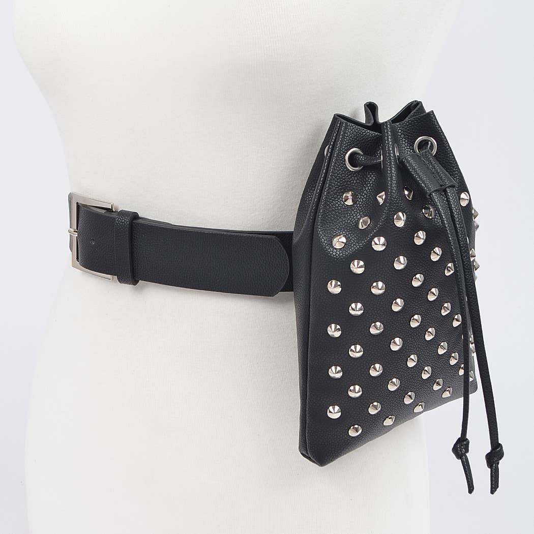 Faux Snake Belt W/studded Bag