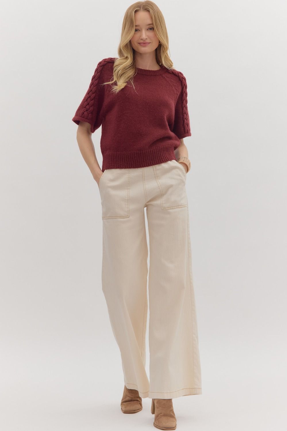Braid Sleeve sweater