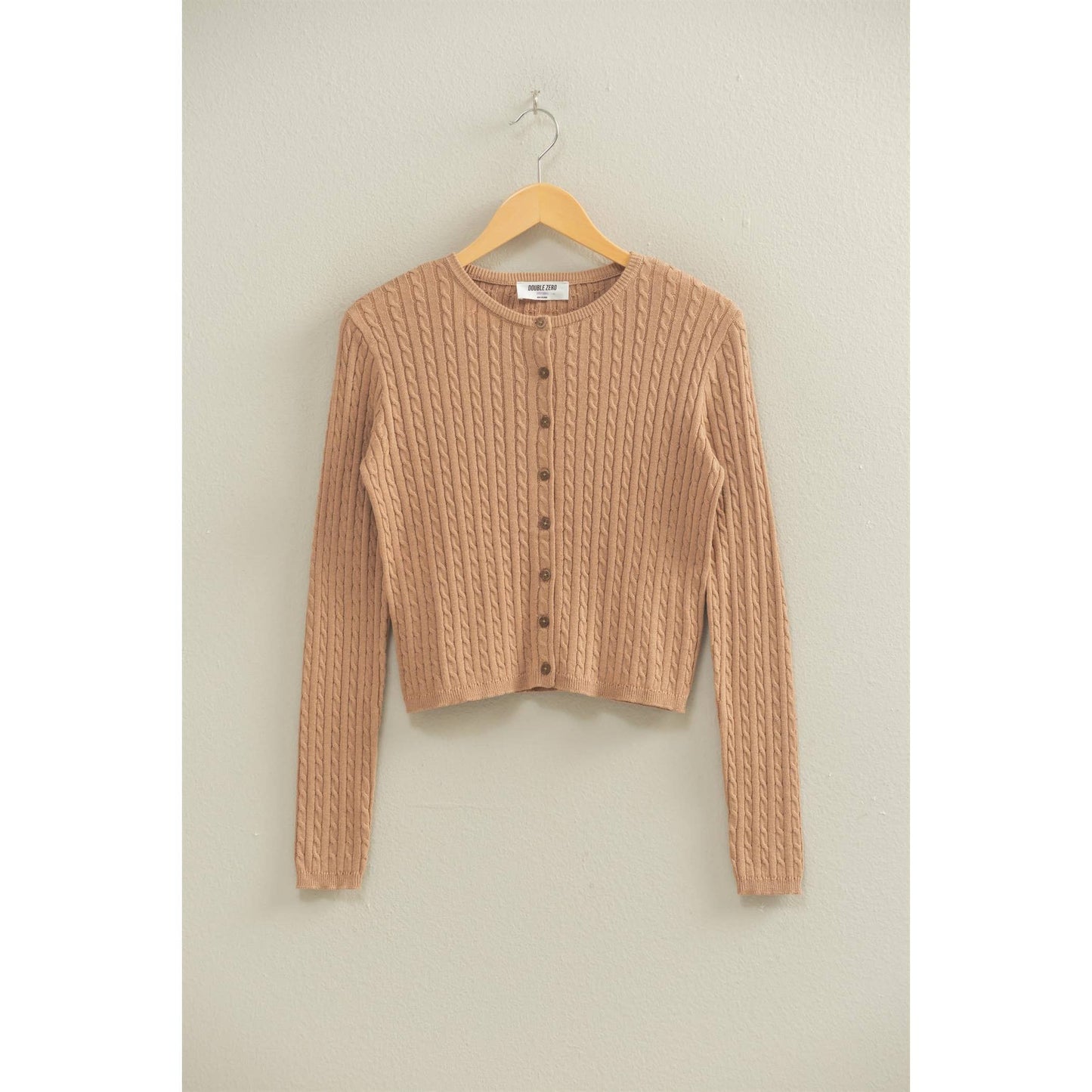 Cable Long Sleeve Buttoned Cardigan