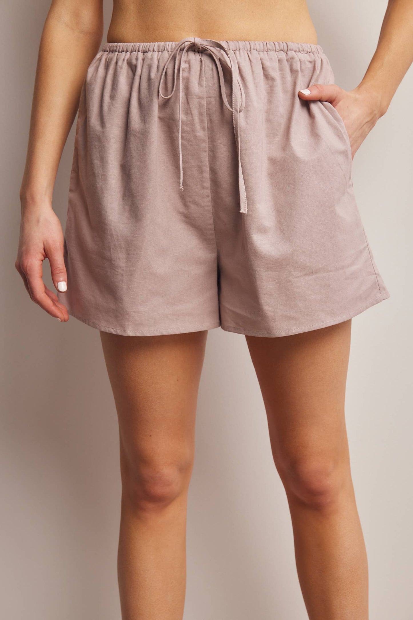 Drawstring Cotton Linen Shorts