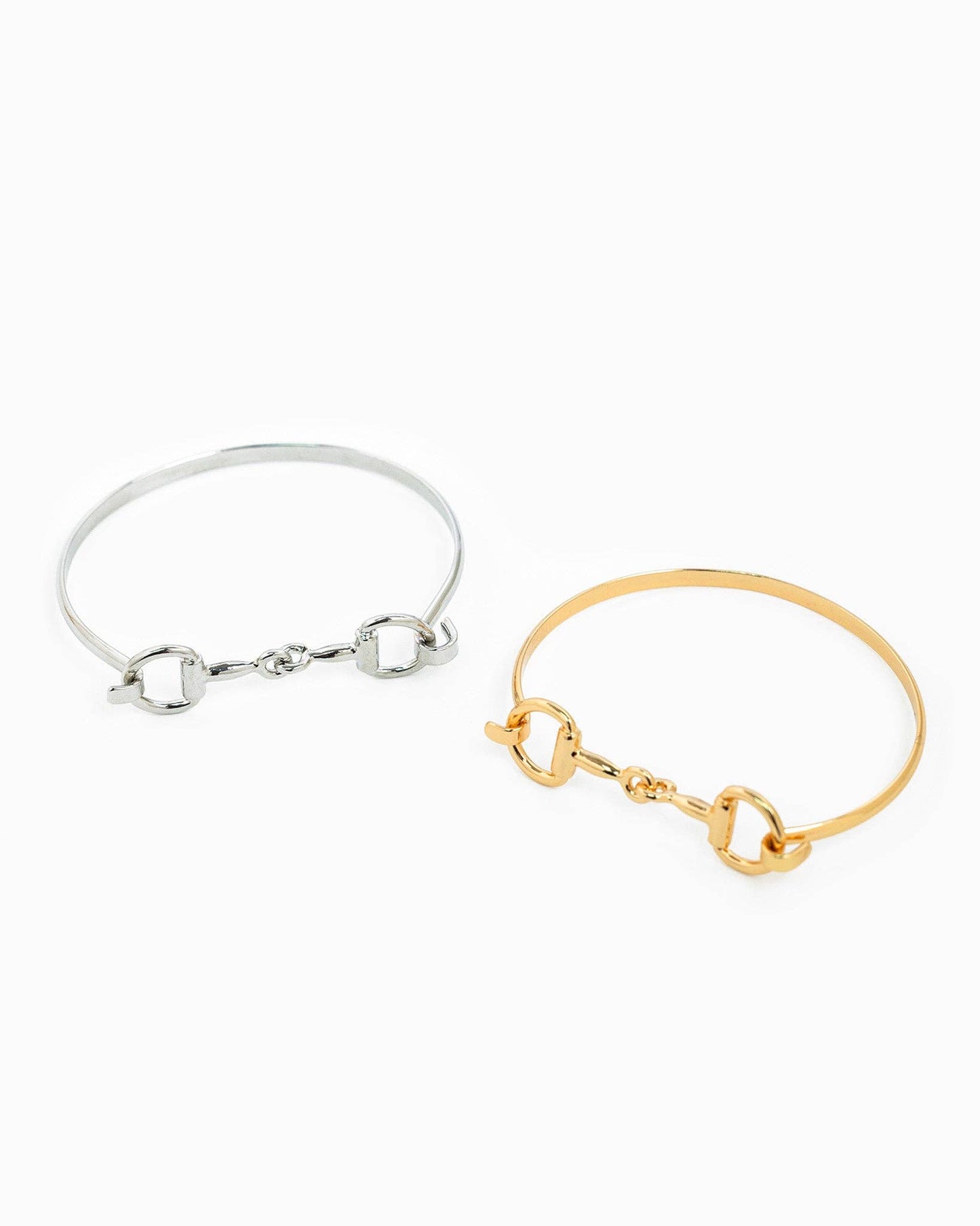 Western Double Horsebit Hook Bangle Bracelet