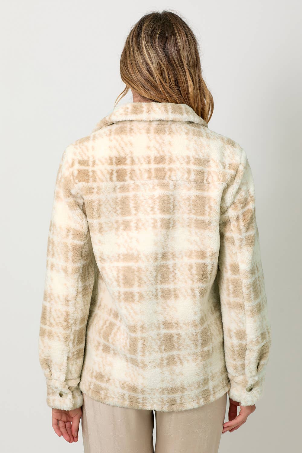 Button Down Print Fur Jacket
