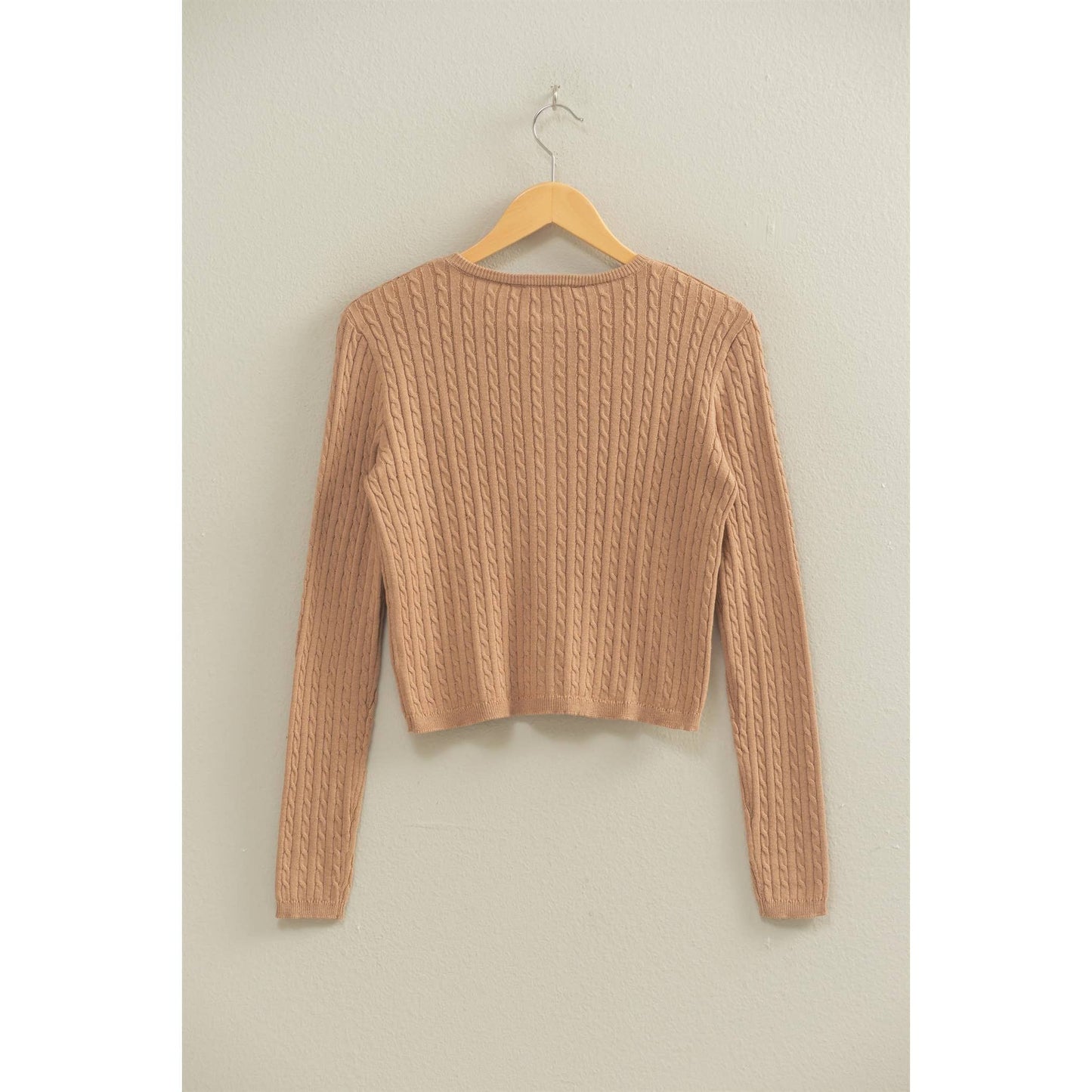 Cable Long Sleeve Buttoned Cardigan