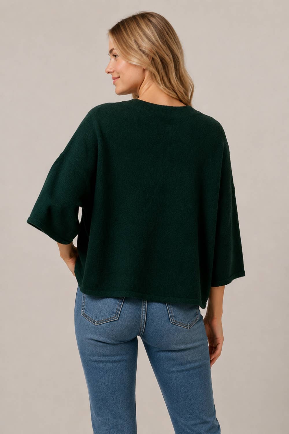 Brushed Knit Cape Cardigan
