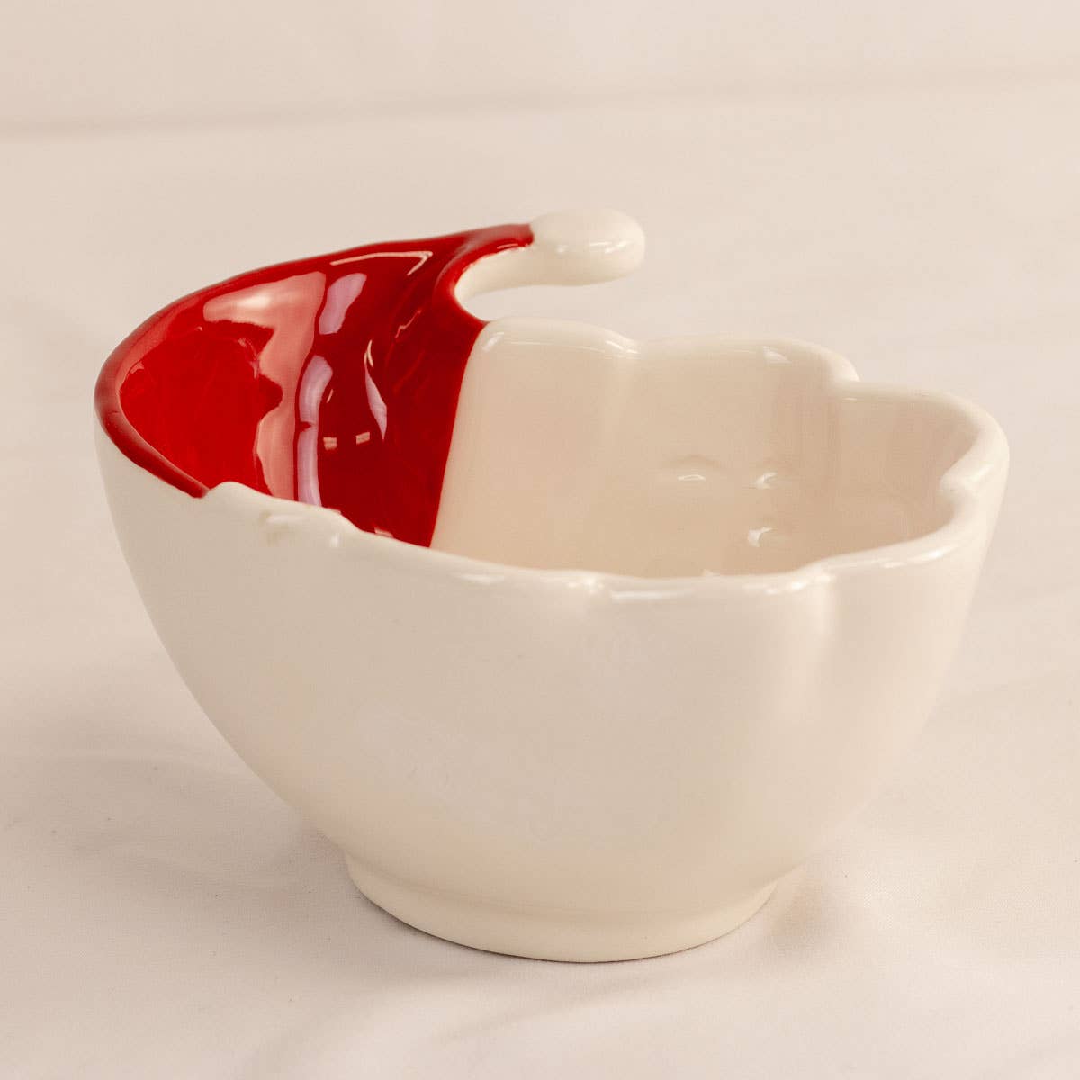 Jolly Santa Tidbit Bowl White/Red 5.75x5.45