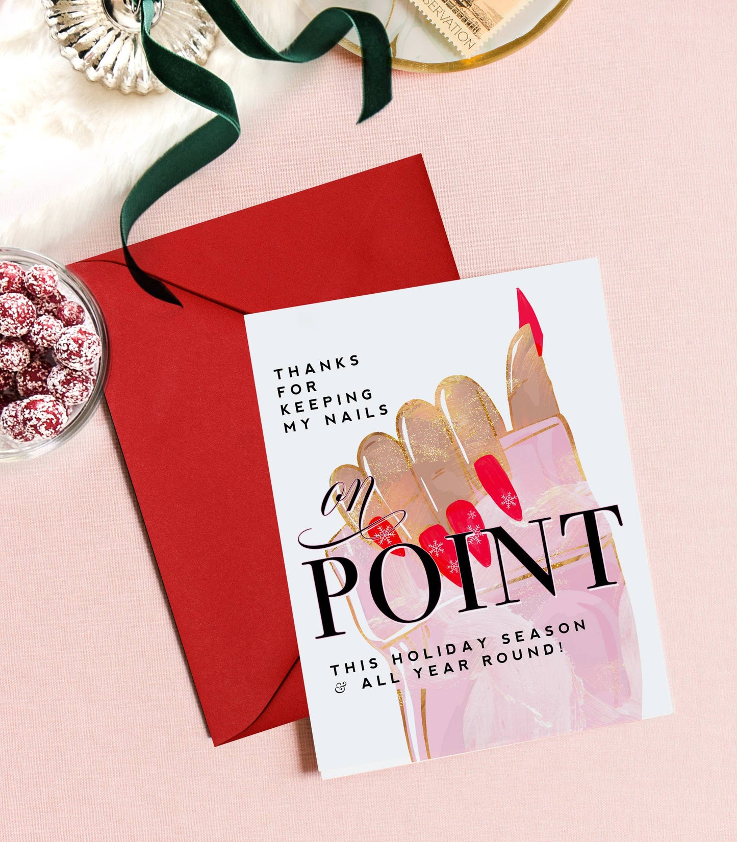 Thank You Manicurist Nail Tech Christmas 2024 Greeting Card