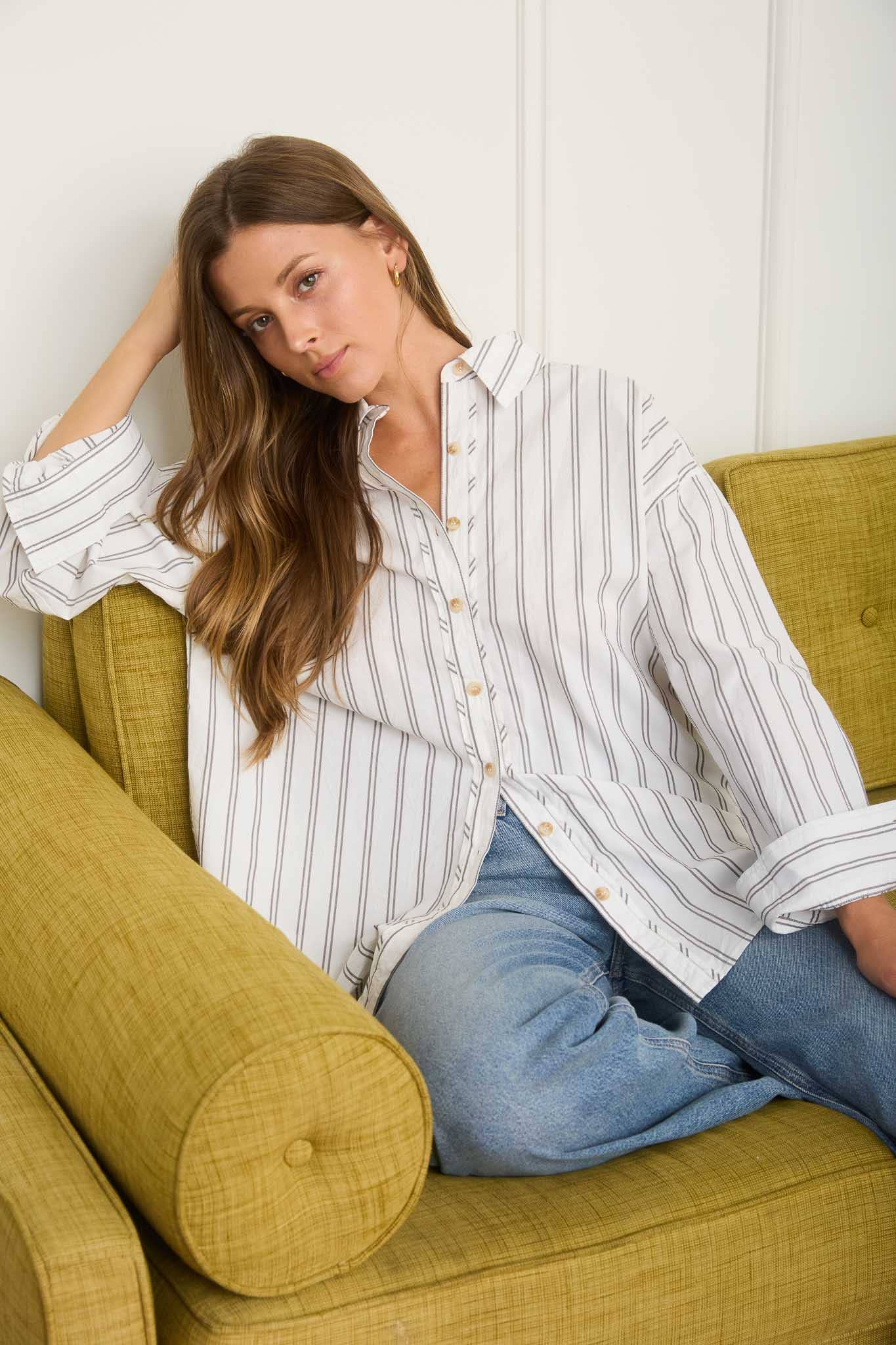 stripe woven top