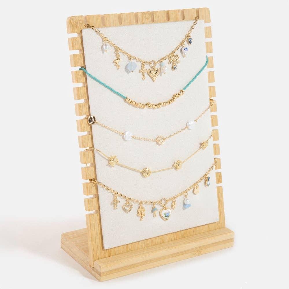 Multi Tier Bamboo Necklace Display Stand