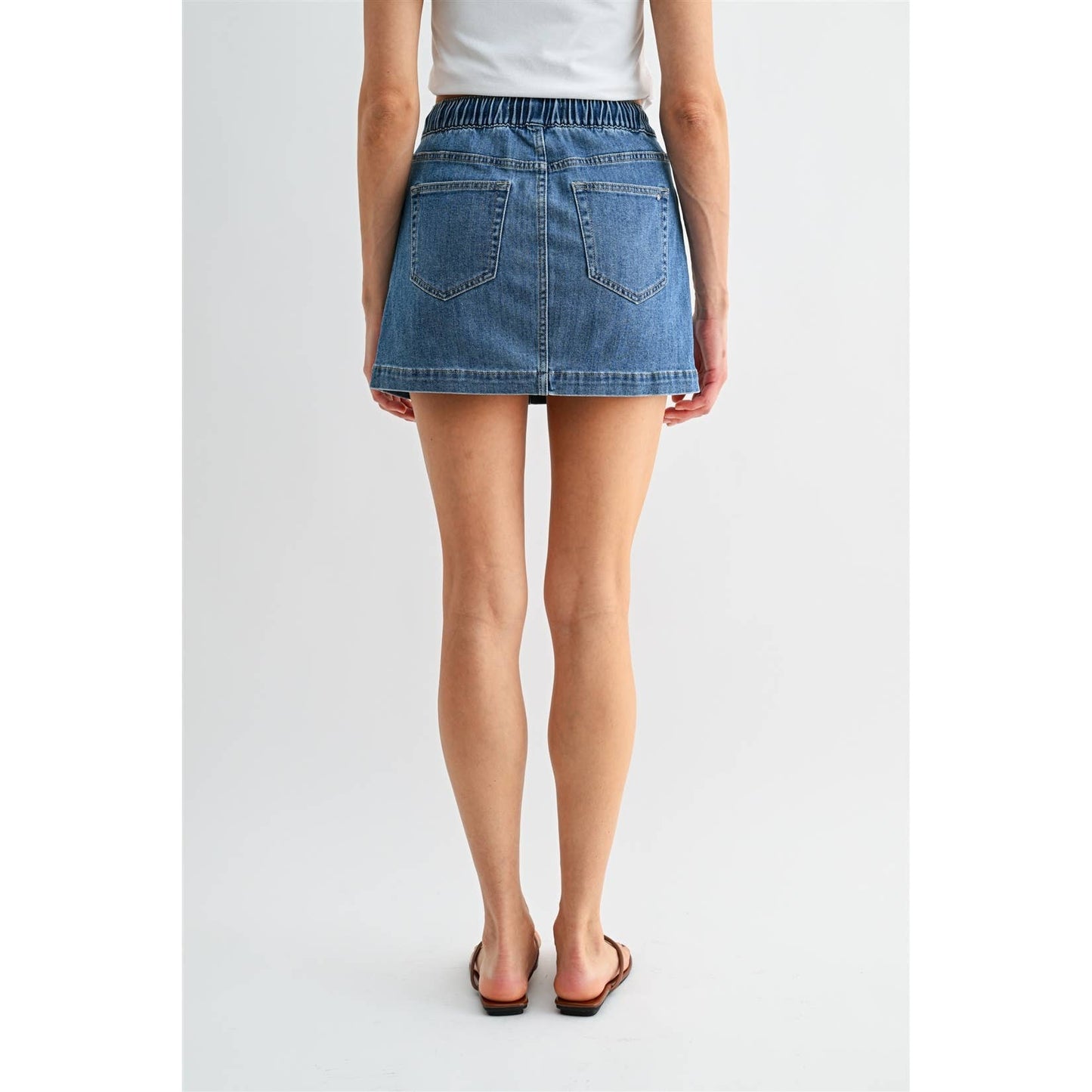 HIGH-RISE PULL ON MINI SKIRT
