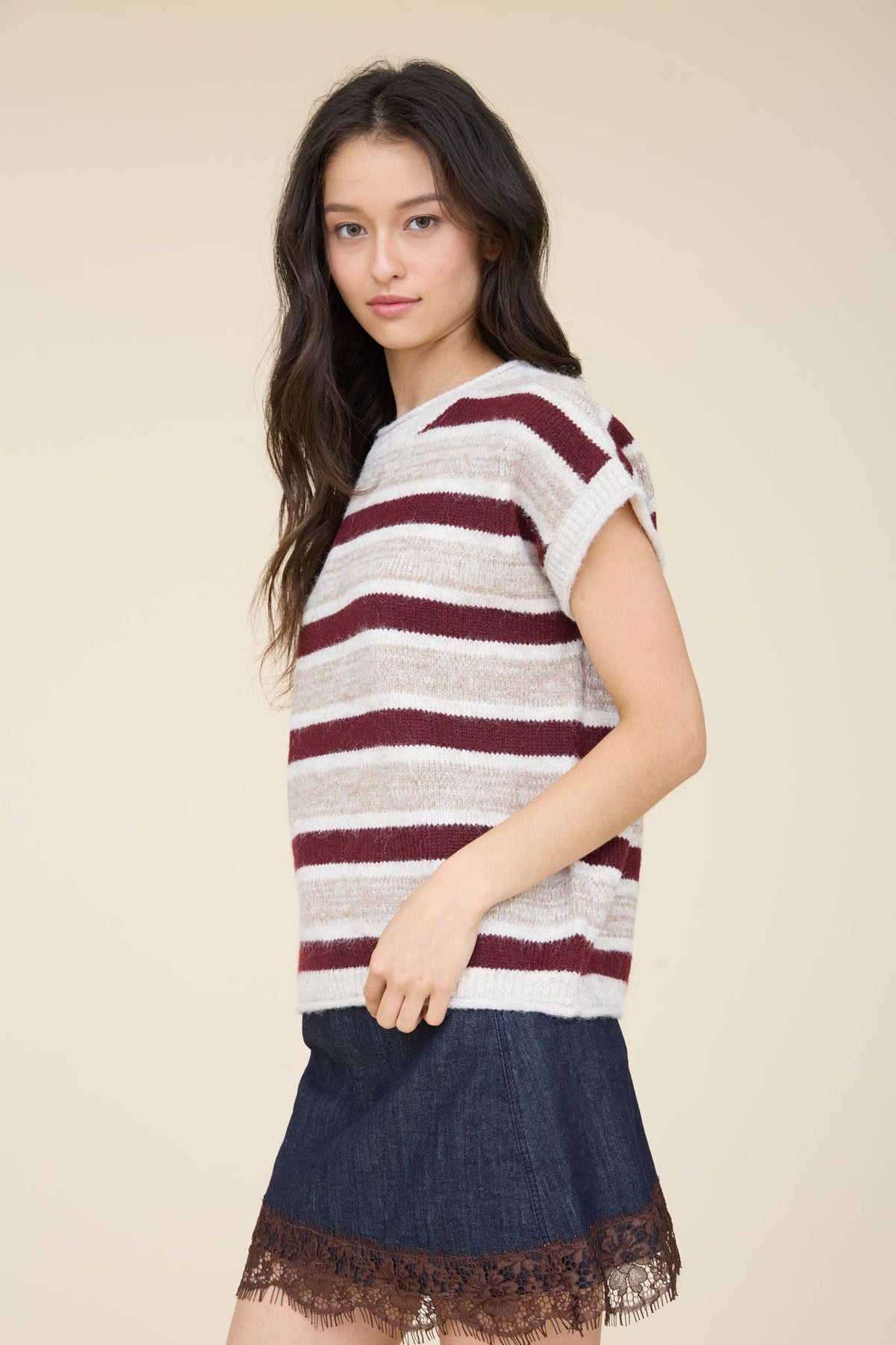 Marled knit sweater