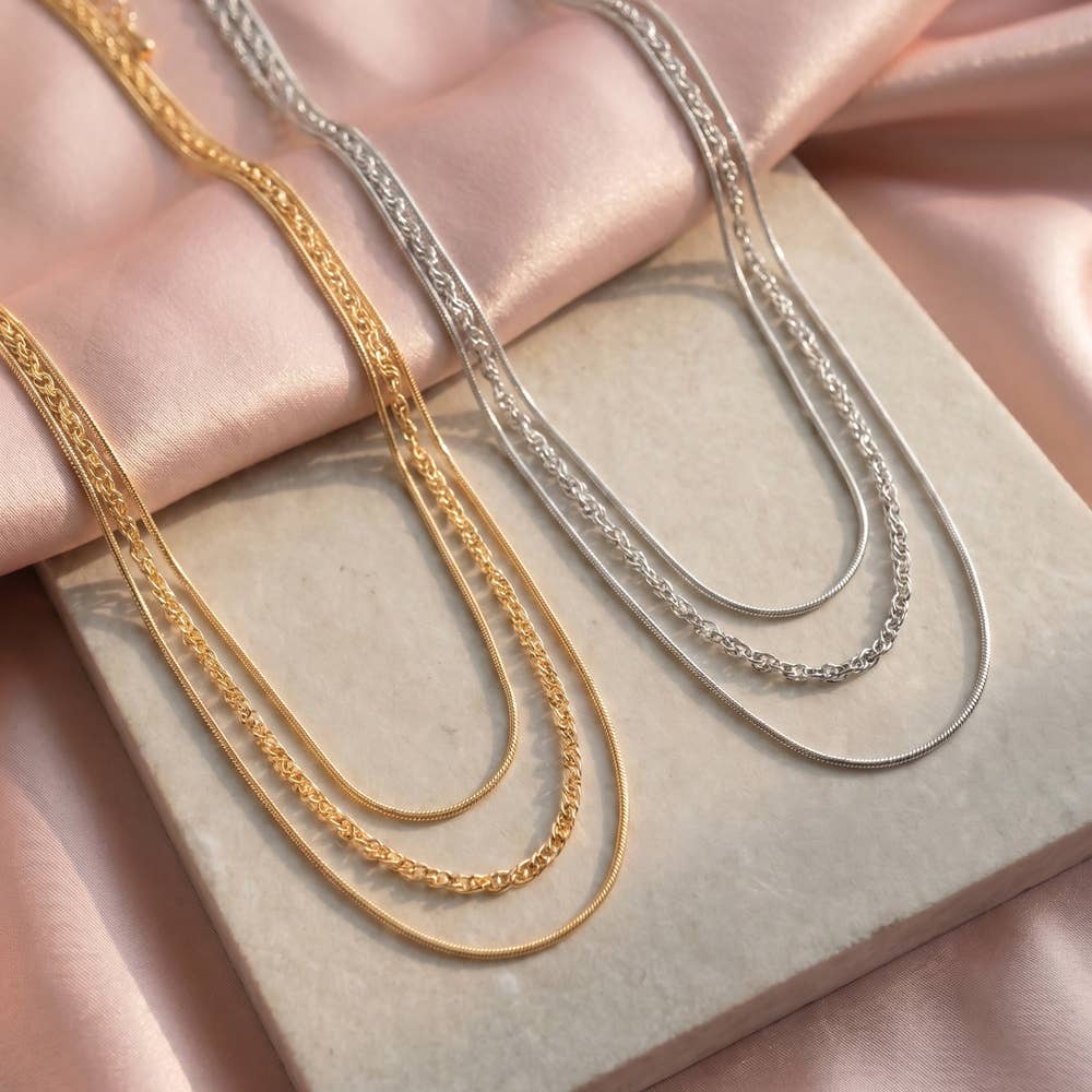 Layered Snake Rope Chain Necklace