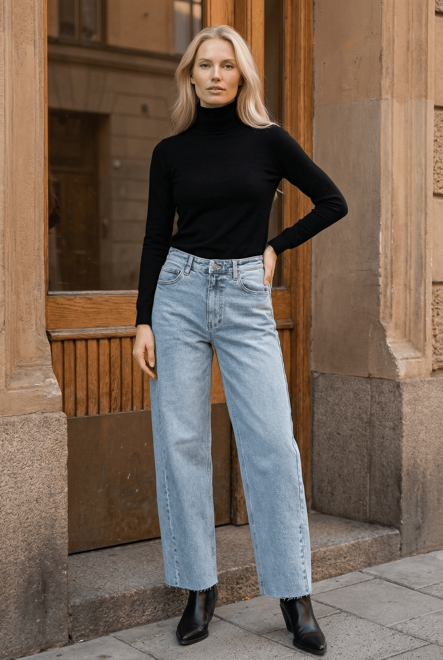 BLUE by ARTEMIS HIGH RISE  BARREL JEANS