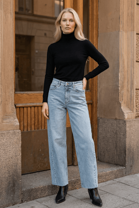 BLUE by ARTEMIS HIGH RISE  BARREL JEANS