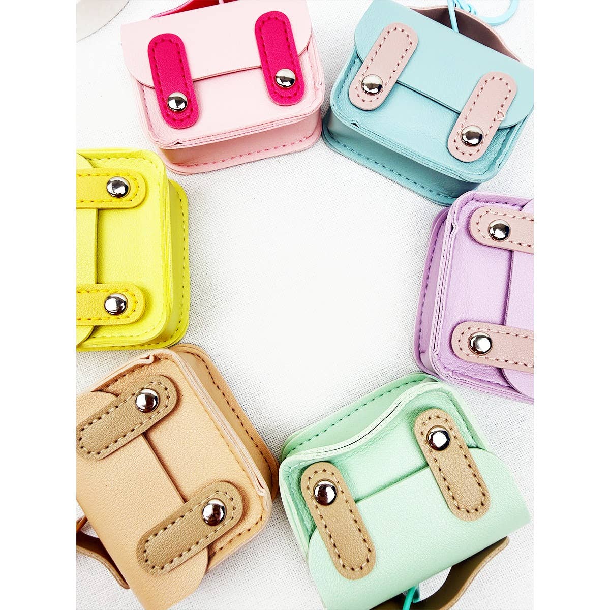 PU Leather Mini Coin Bag Key Chain