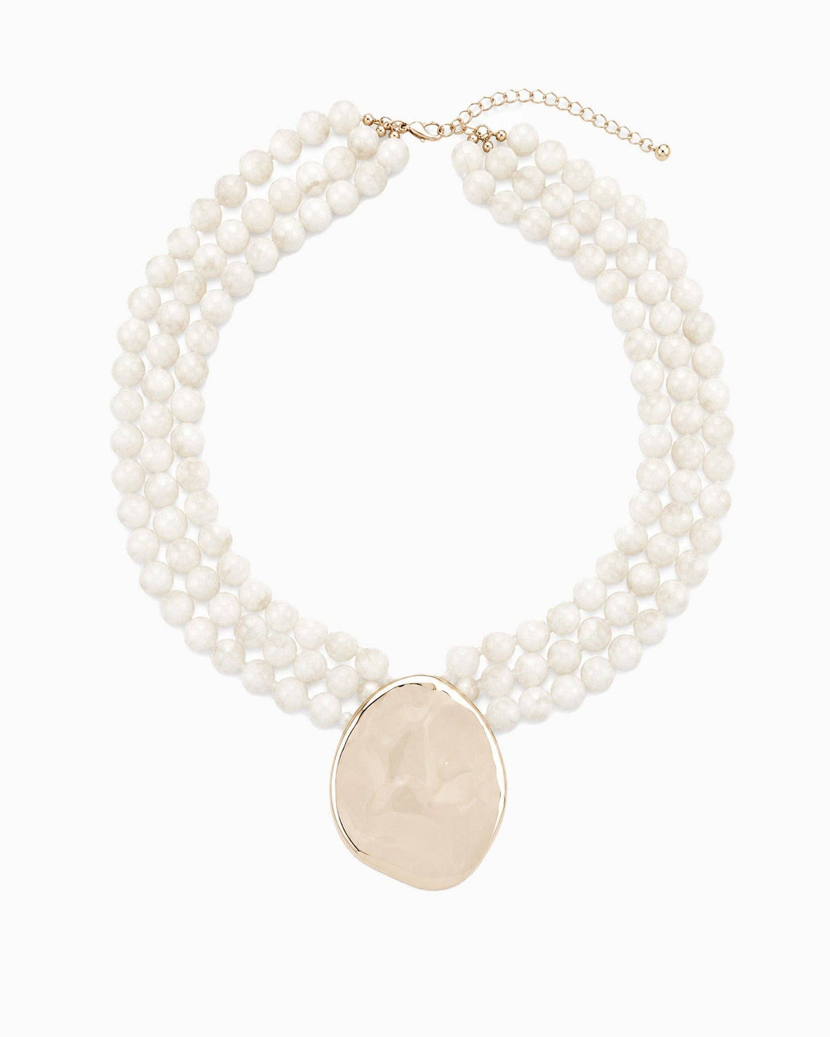 Organic Marbled Bead Layered Statement Necklace
