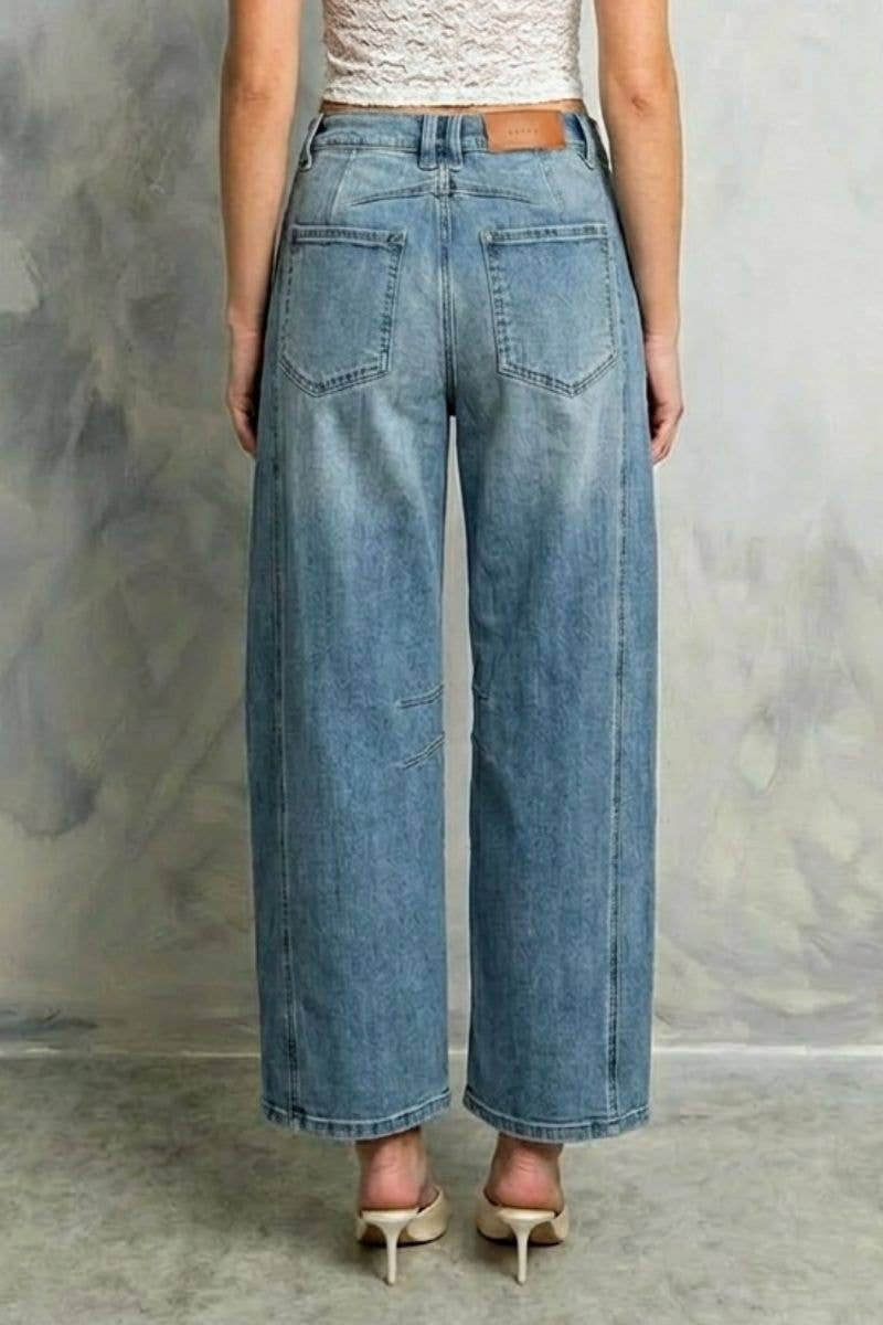 HIGH RISE RELAXED BARREL JEANS