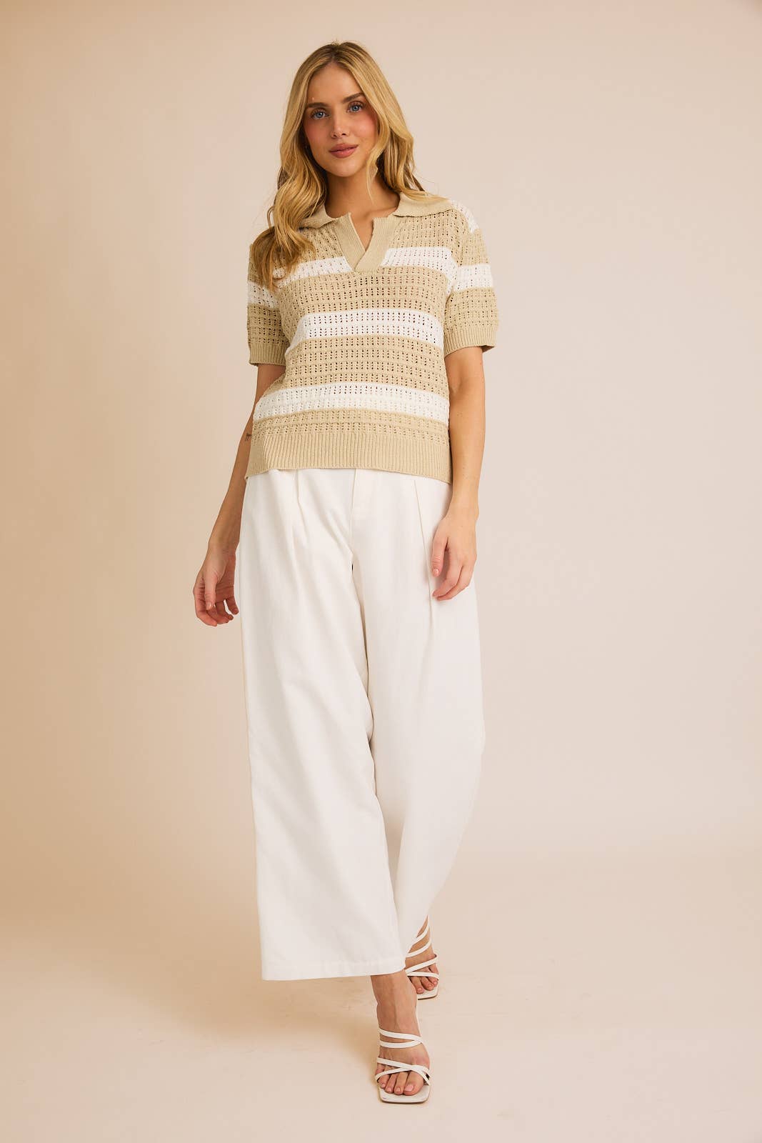 Latte knit top